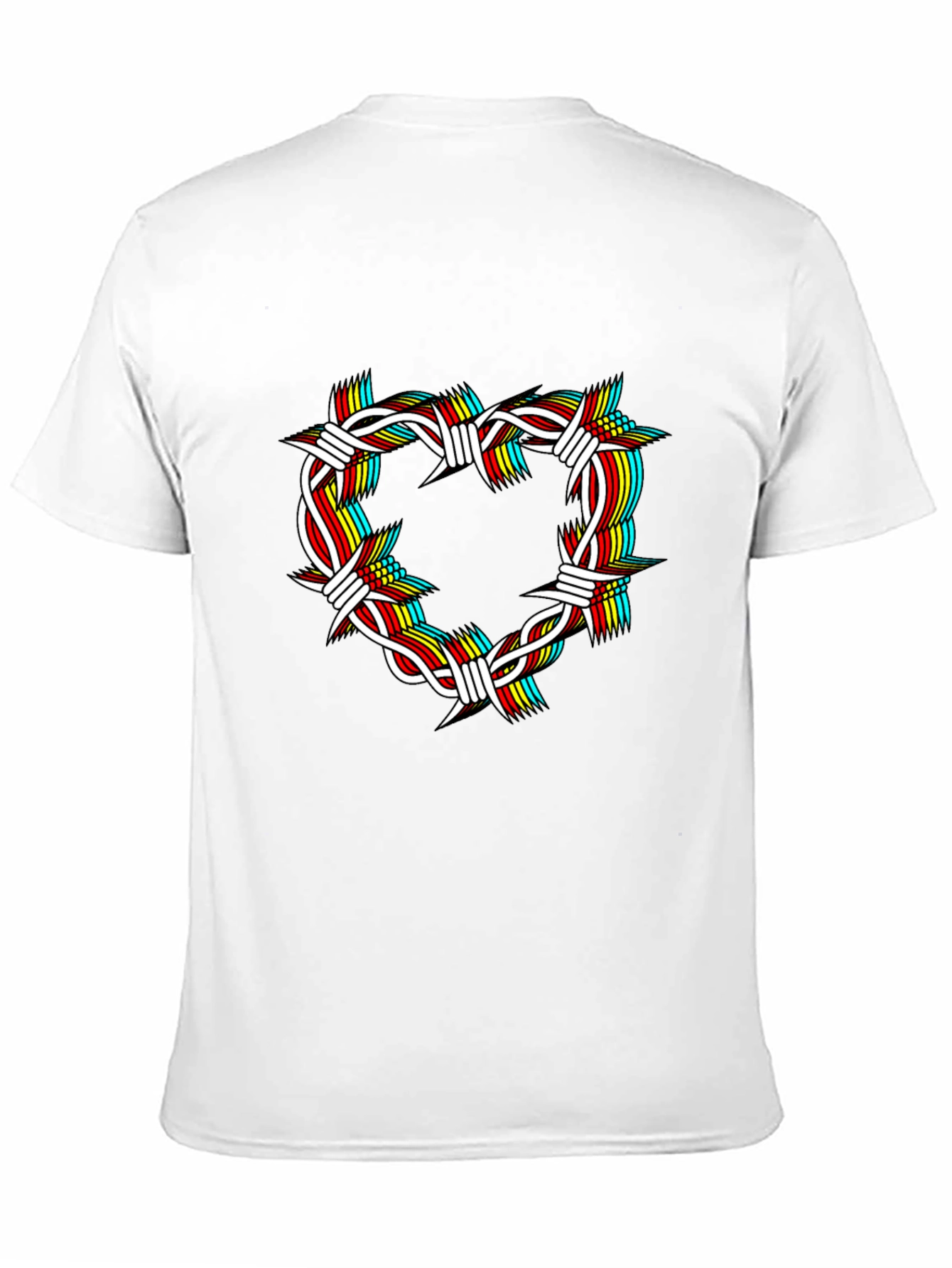 Barbed Wire Heart Graphic Black T-Shirt
