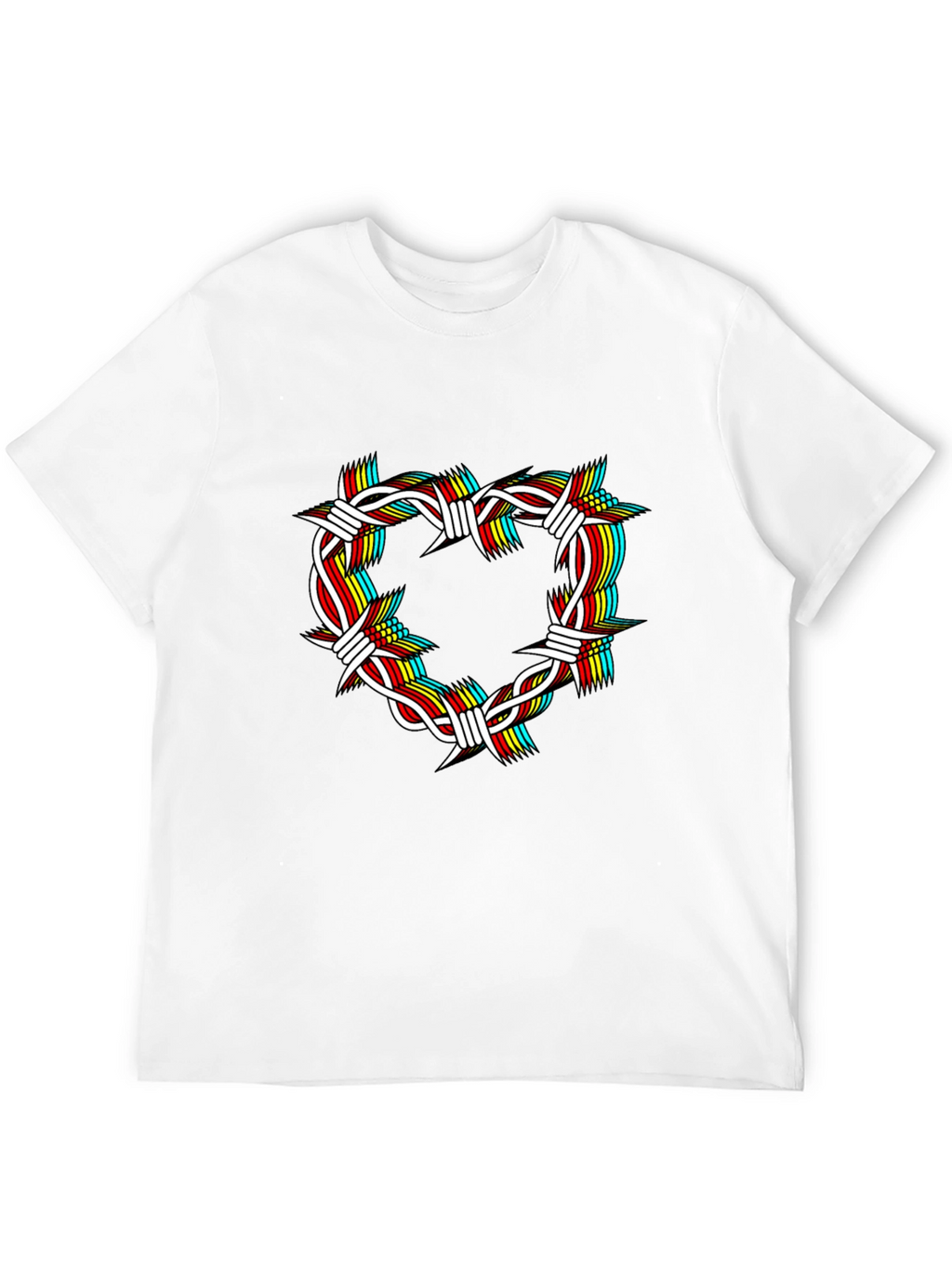 Barbed Wire Heart Graphic Black T-Shirt