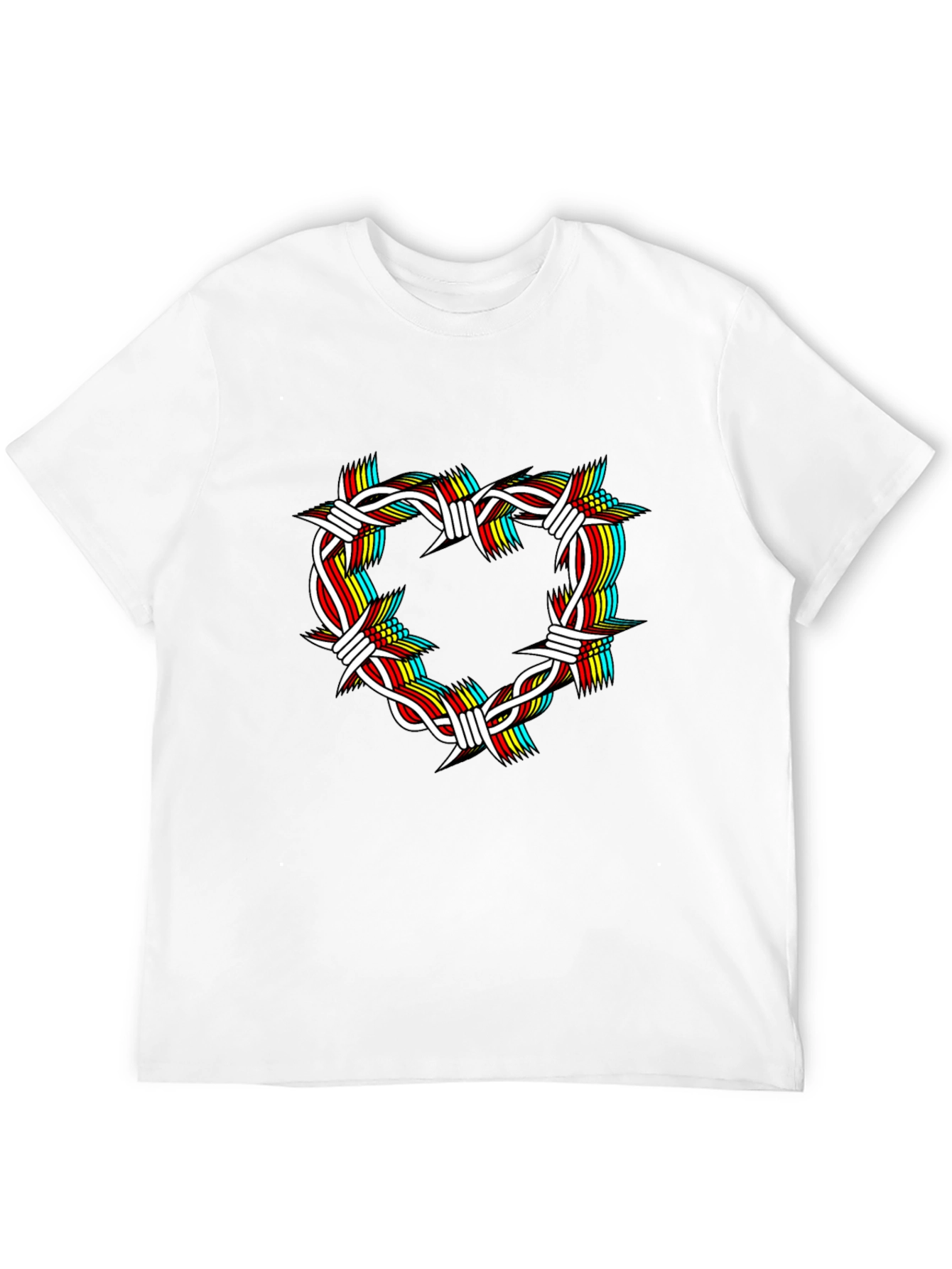 Barbed Wire Heart Graphic Black T-Shirt