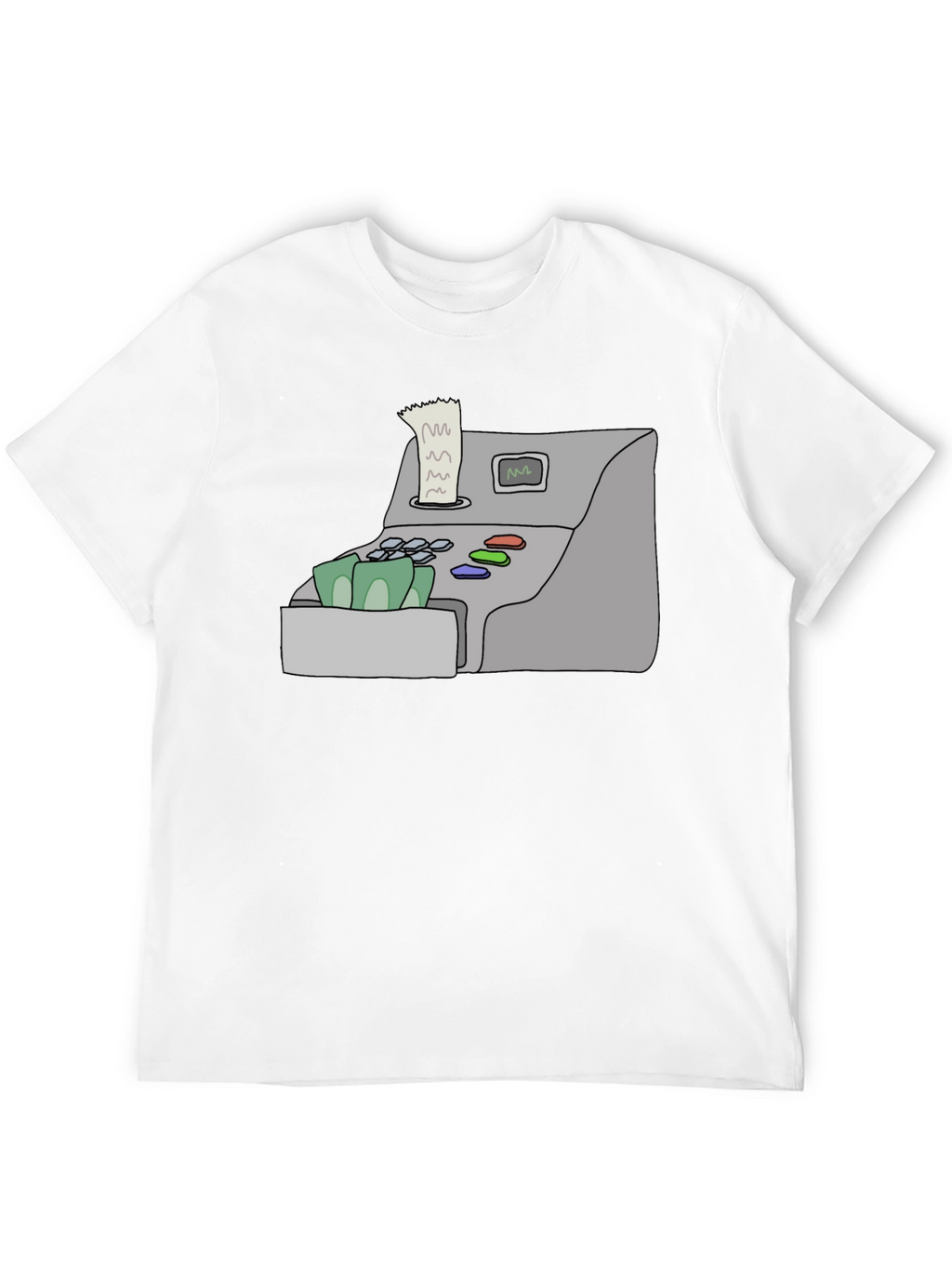 Cash Register Graphic Tee - Black Cotton Shirt