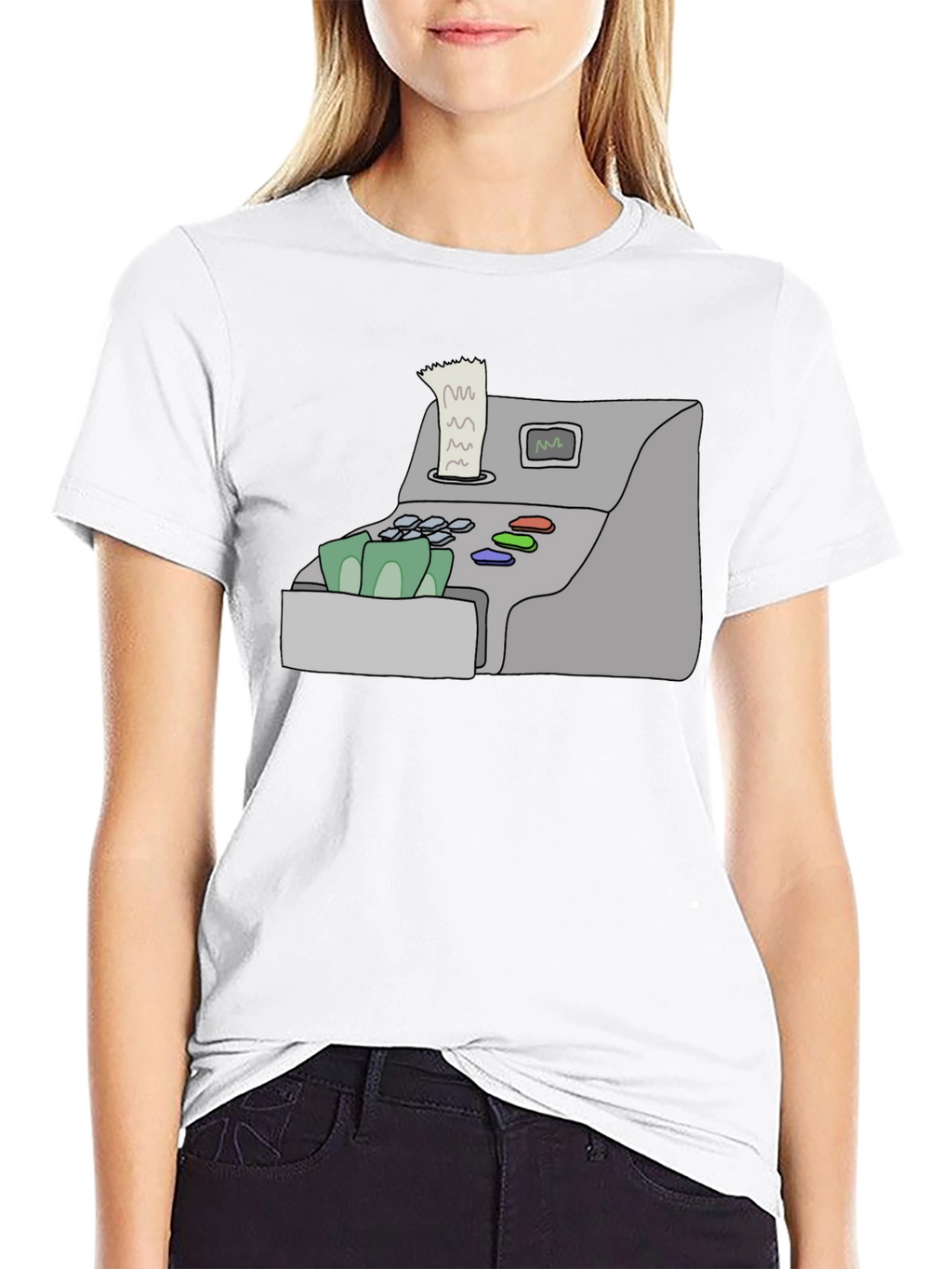 Cash Register Graphic Tee - Black Cotton Shirt