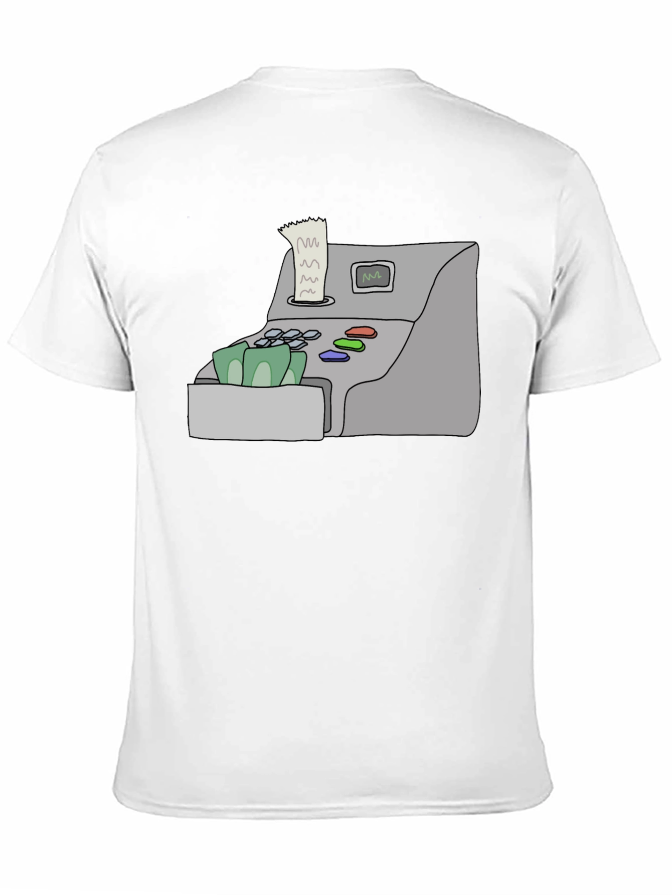 Cash Register Graphic Tee - Black Cotton Shirt