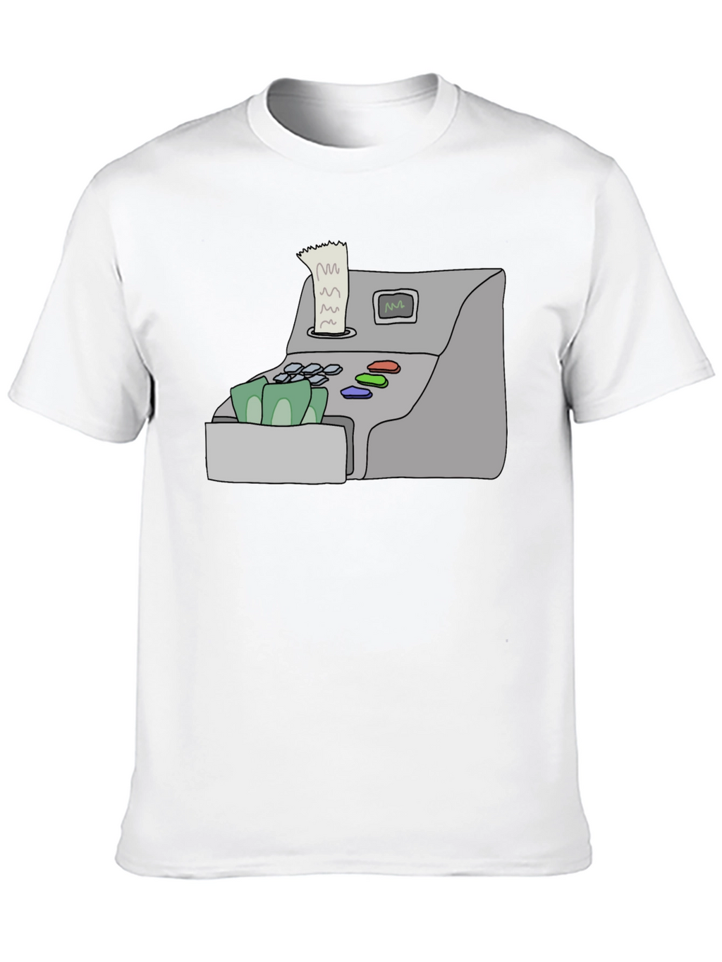 Cash Register Graphic Tee - Black Cotton Shirt