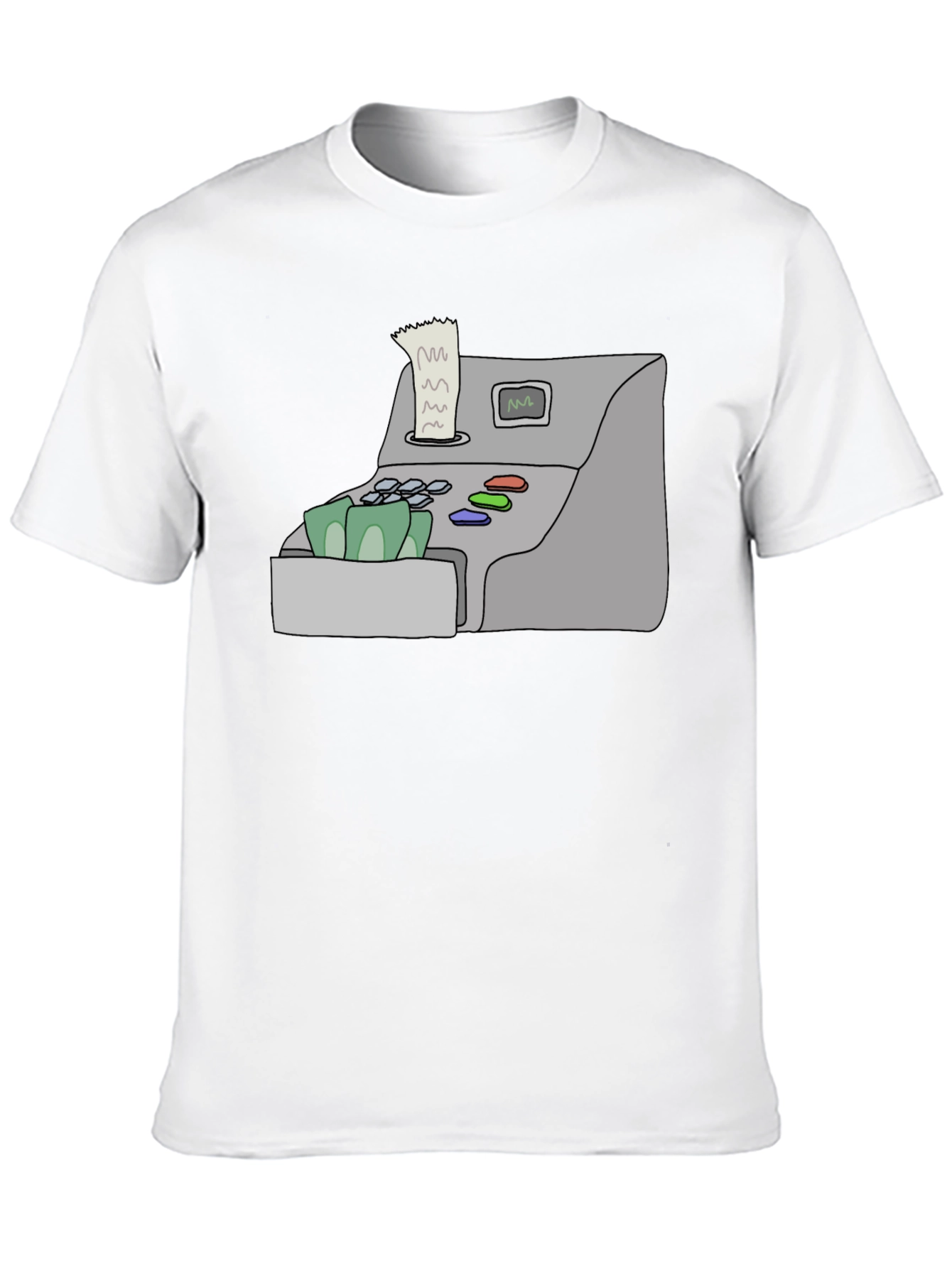 Cash Register Graphic Tee - Black Cotton Shirt