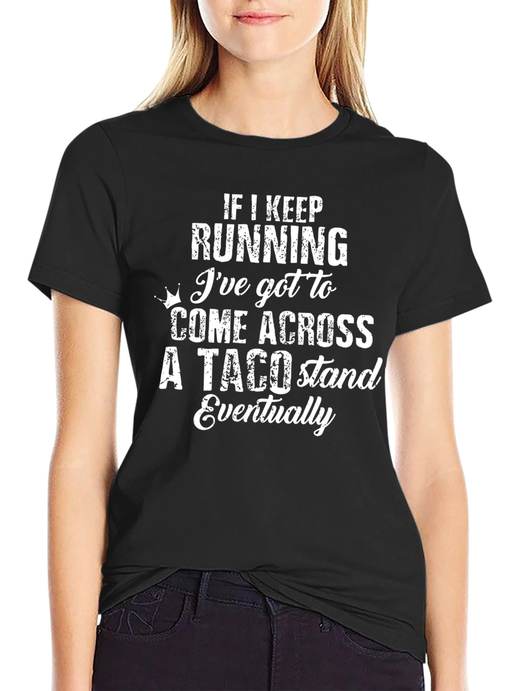 Funny Taco Stand Running T-Shirt - Black