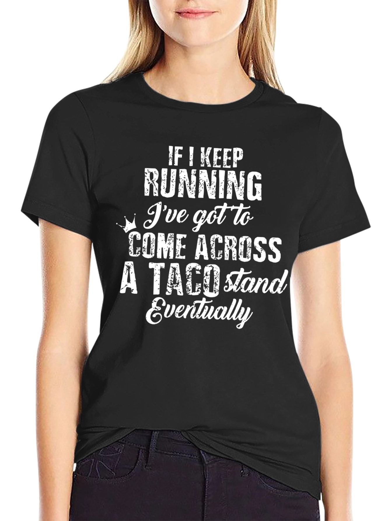 Funny Taco Stand Running T-Shirt - Black