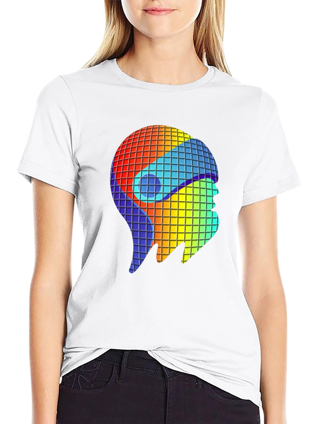 Retro Pixel Head T-Shirt - Black