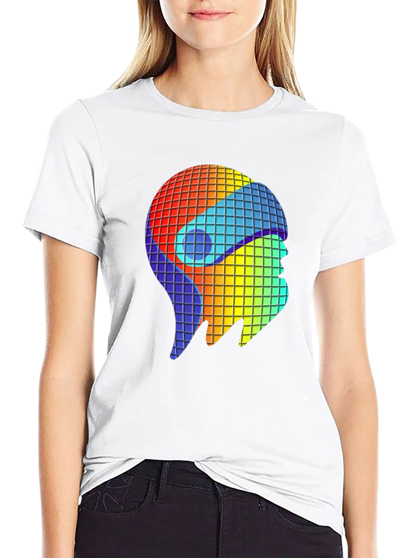 Retro Pixel Head T-Shirt - Black