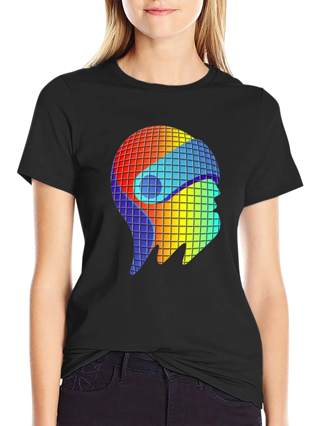 Retro Pixel Head T-Shirt - Black