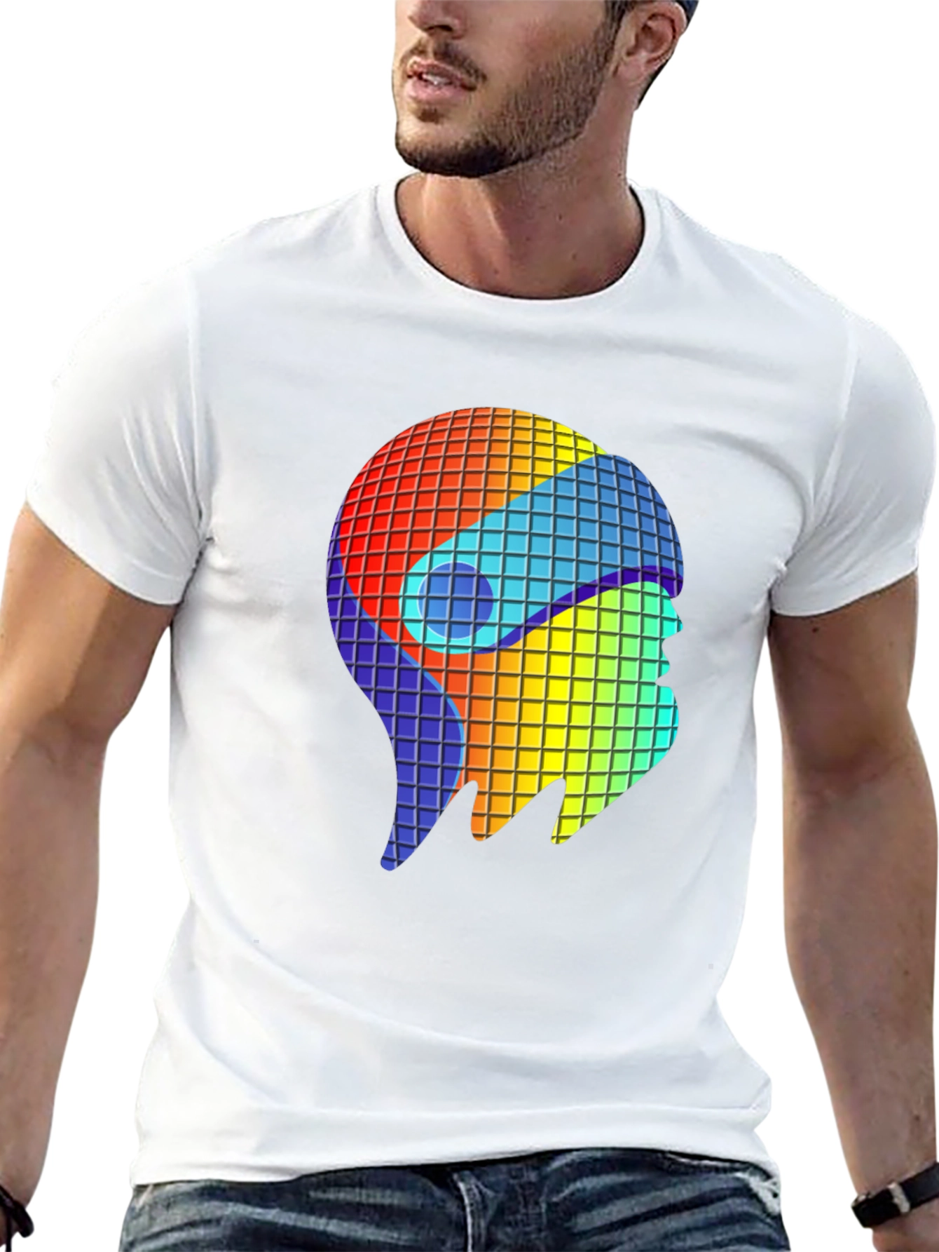 Retro Pixel Head T-Shirt - Black
