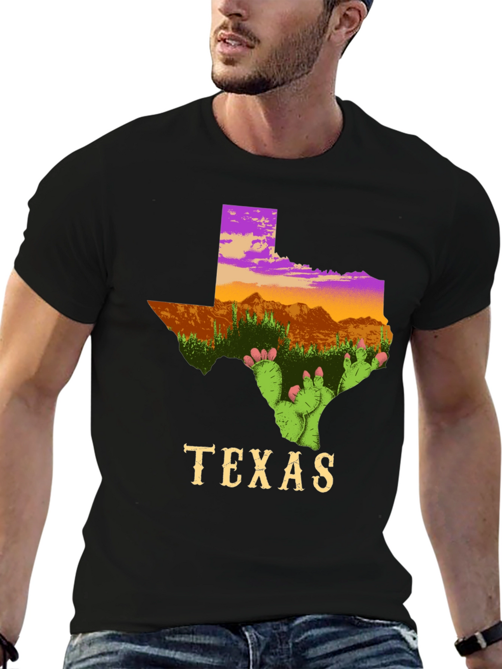 Texas Cactus T-Shirt State Pride Graphic Tee