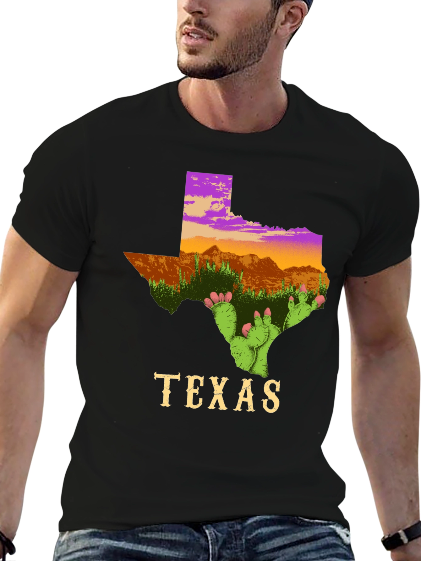 Texas Cactus T-Shirt State Pride Graphic Tee