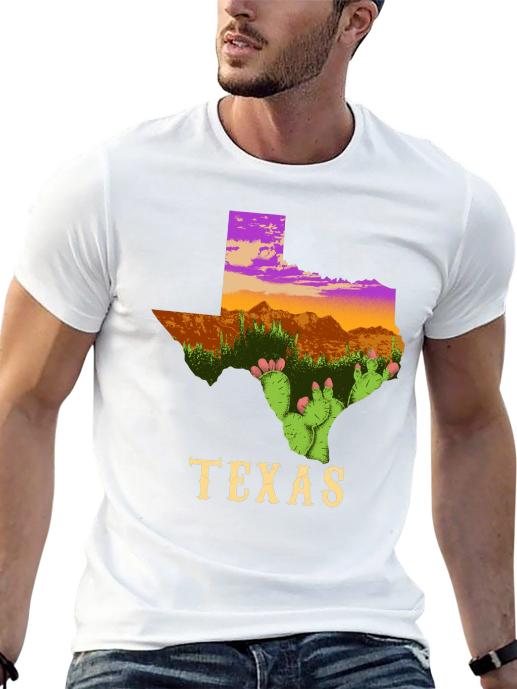 Texas Cactus T-Shirt State Pride Graphic Tee