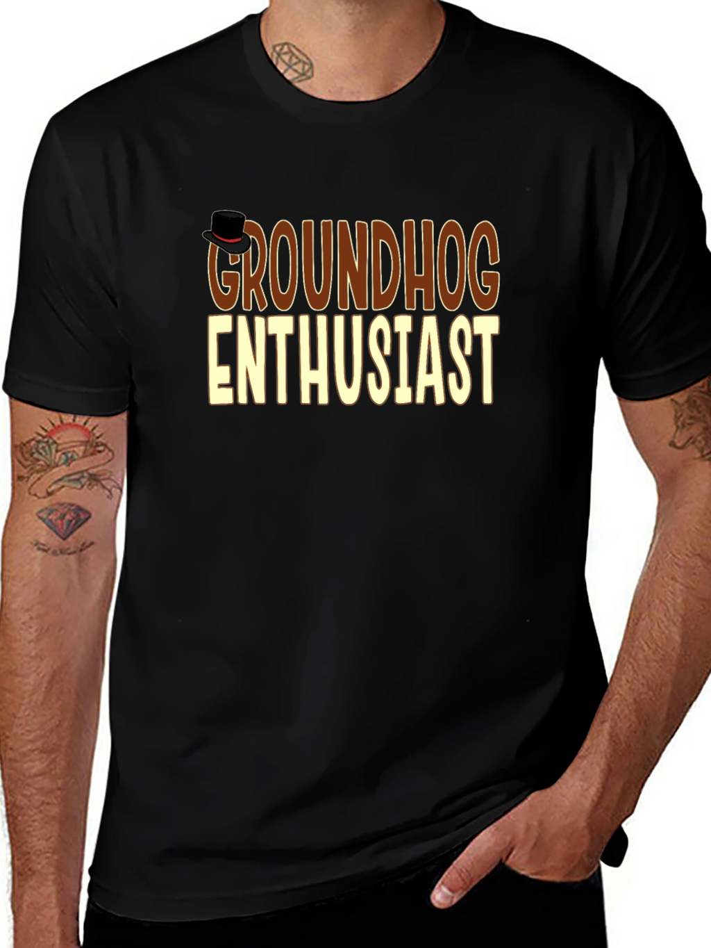 Groundhog Enthusiast T-Shirt - Black