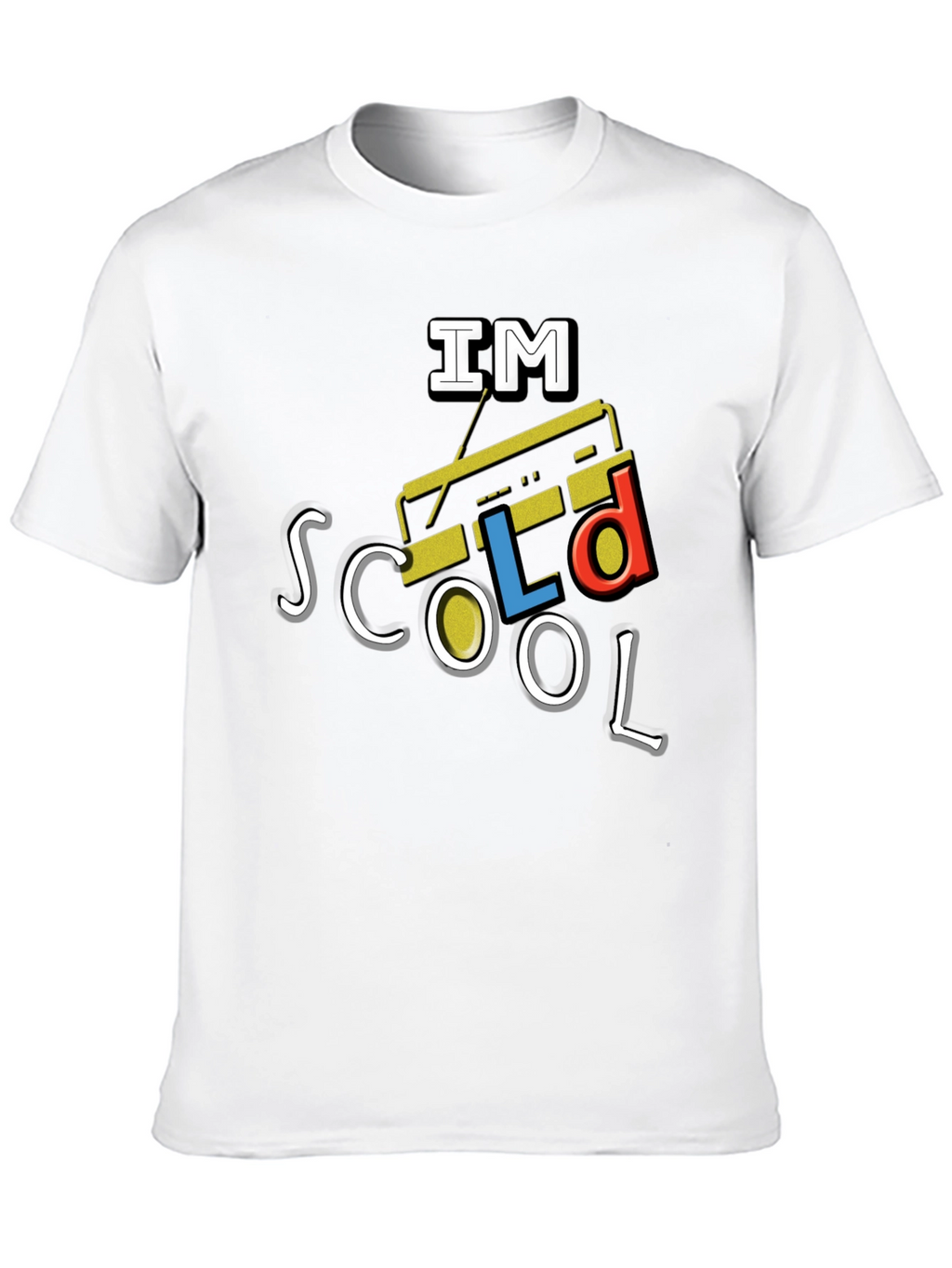 Retro Boombox Graphic T-Shirt - Im Scool!