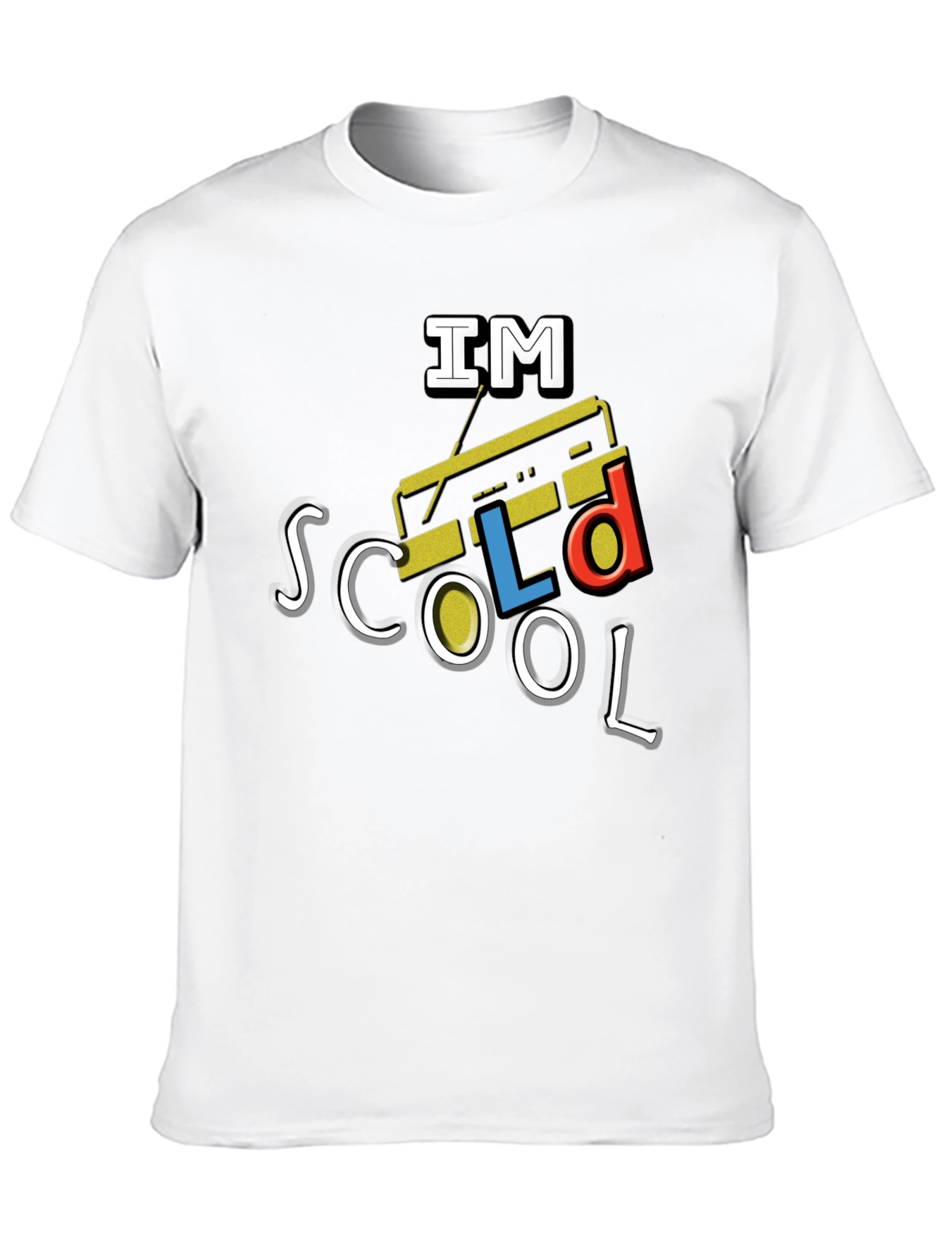 Retro Boombox Graphic T-Shirt - Im Scool!
