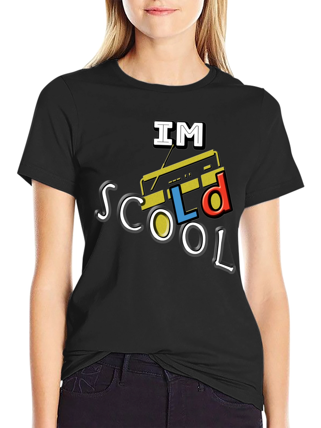 Retro Boombox Graphic T-Shirt - Im Scool!