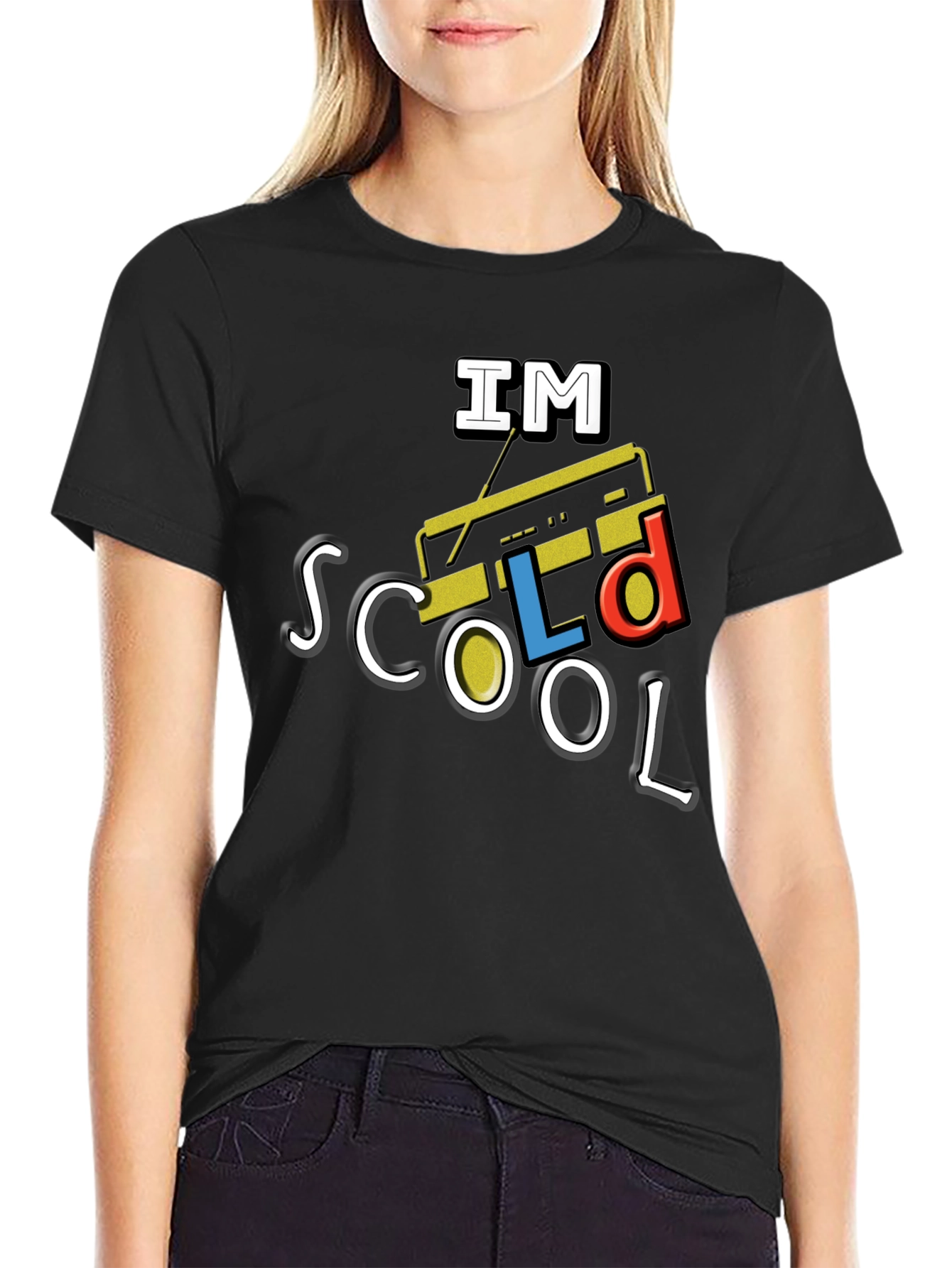 Retro Boombox Graphic T-Shirt - Im Scool!