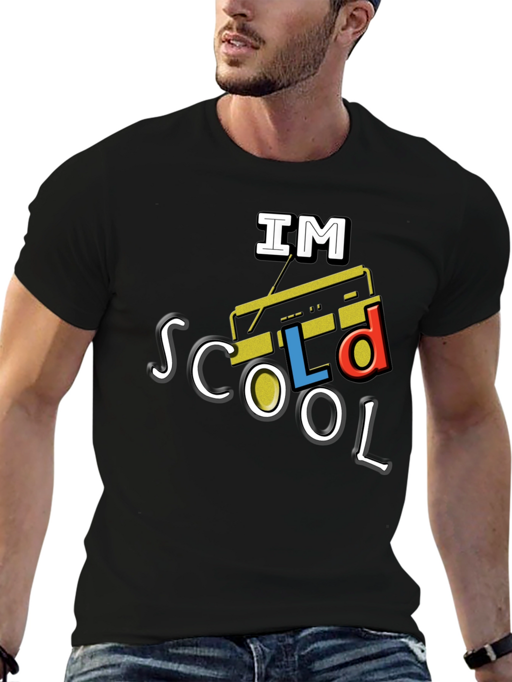 Retro Boombox Graphic T-Shirt - Im Scool!