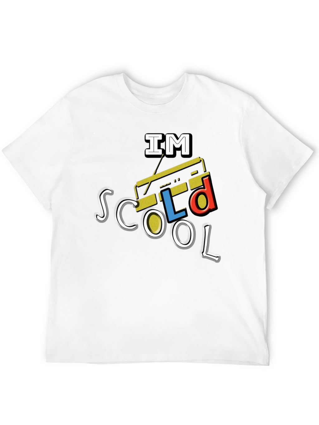 Retro Boombox Graphic T-Shirt - Im Scool!