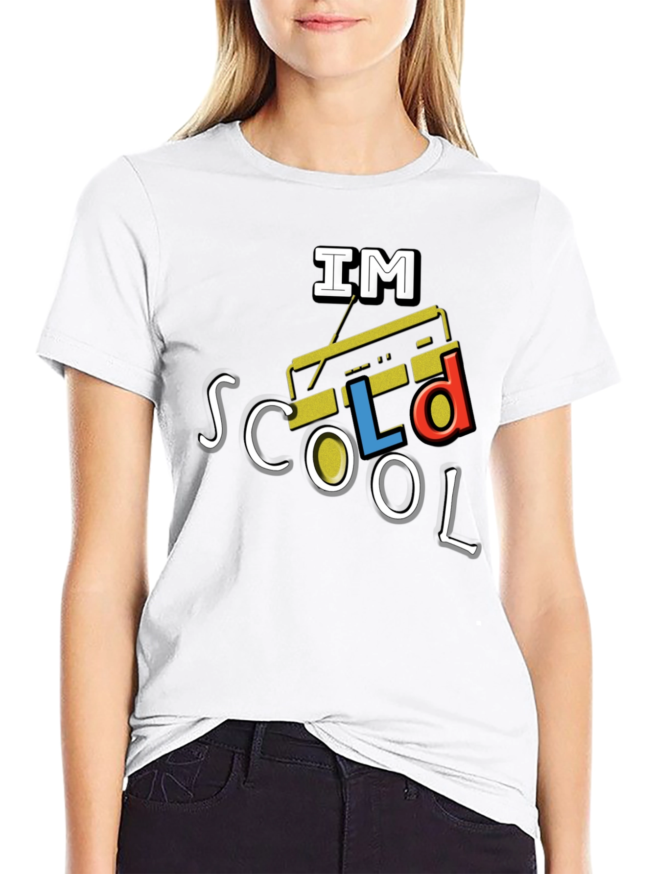 Retro Boombox Graphic T-Shirt - Im Scool!