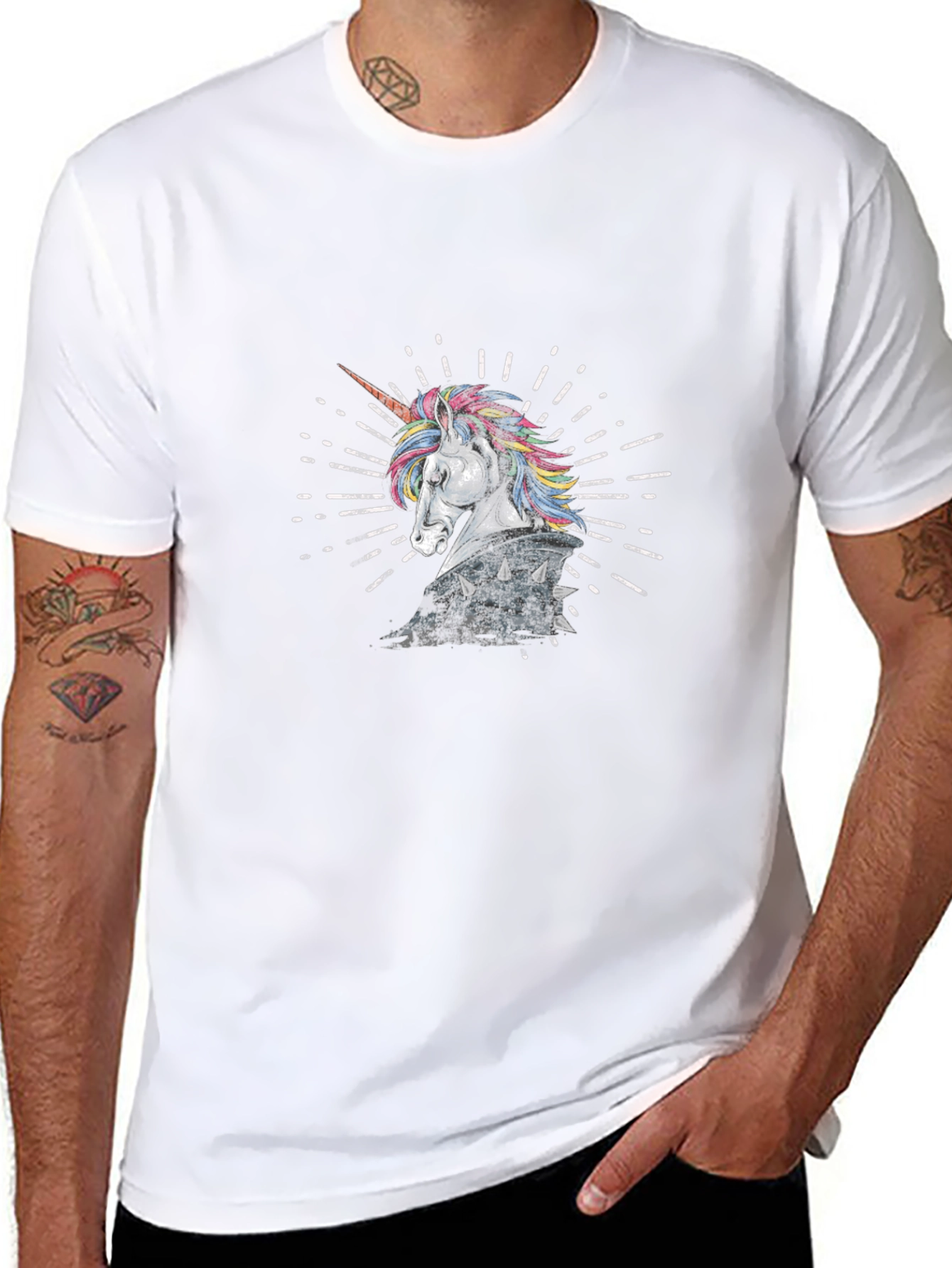 Unicorn Knight Graphic Tee - Black