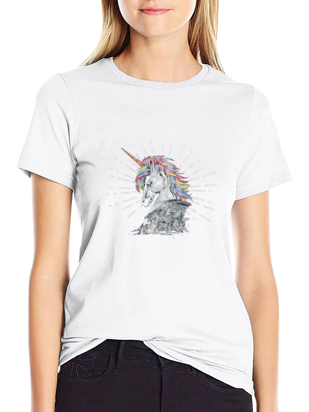 Unicorn Knight Graphic Tee - Black