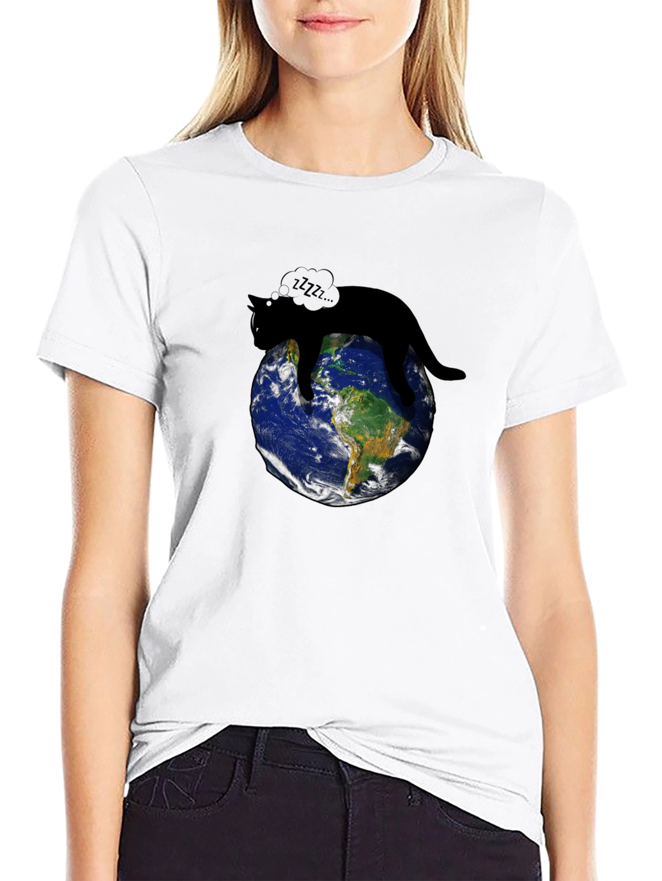 Cat Napping on Earth T-Shirt