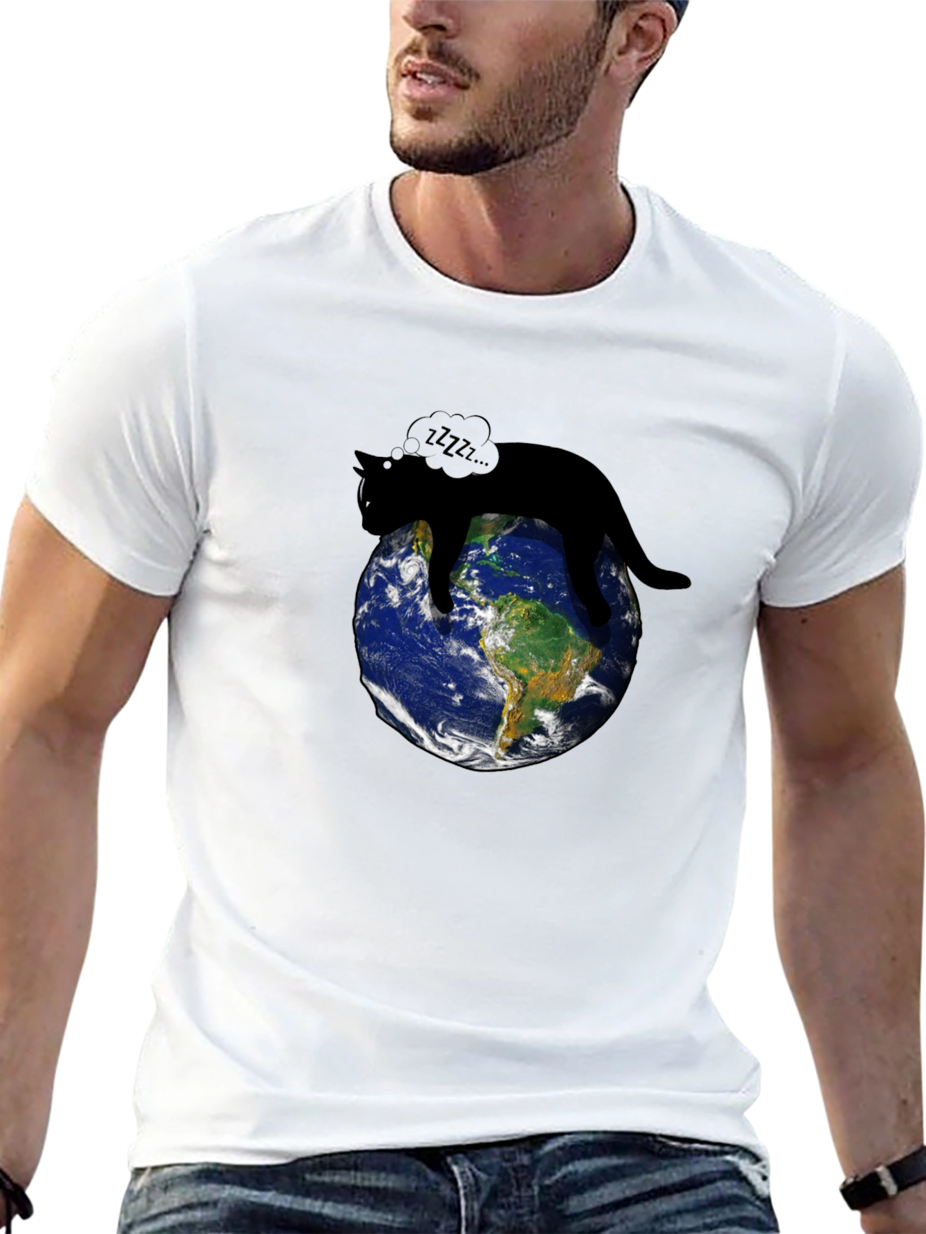 Cat Napping on Earth T-Shirt