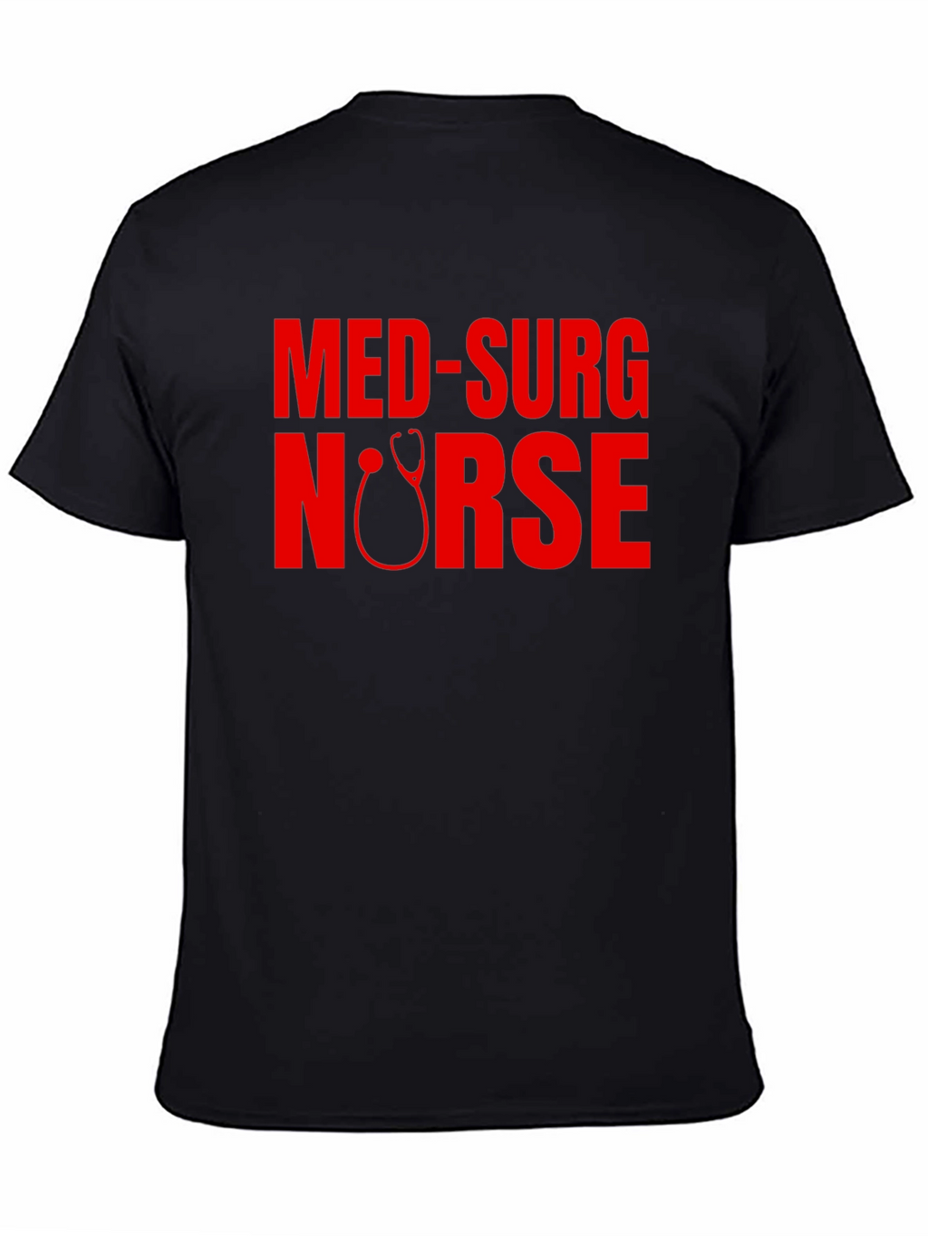 Med-Surg Nurse Stethoscope Graphic Tee - Black