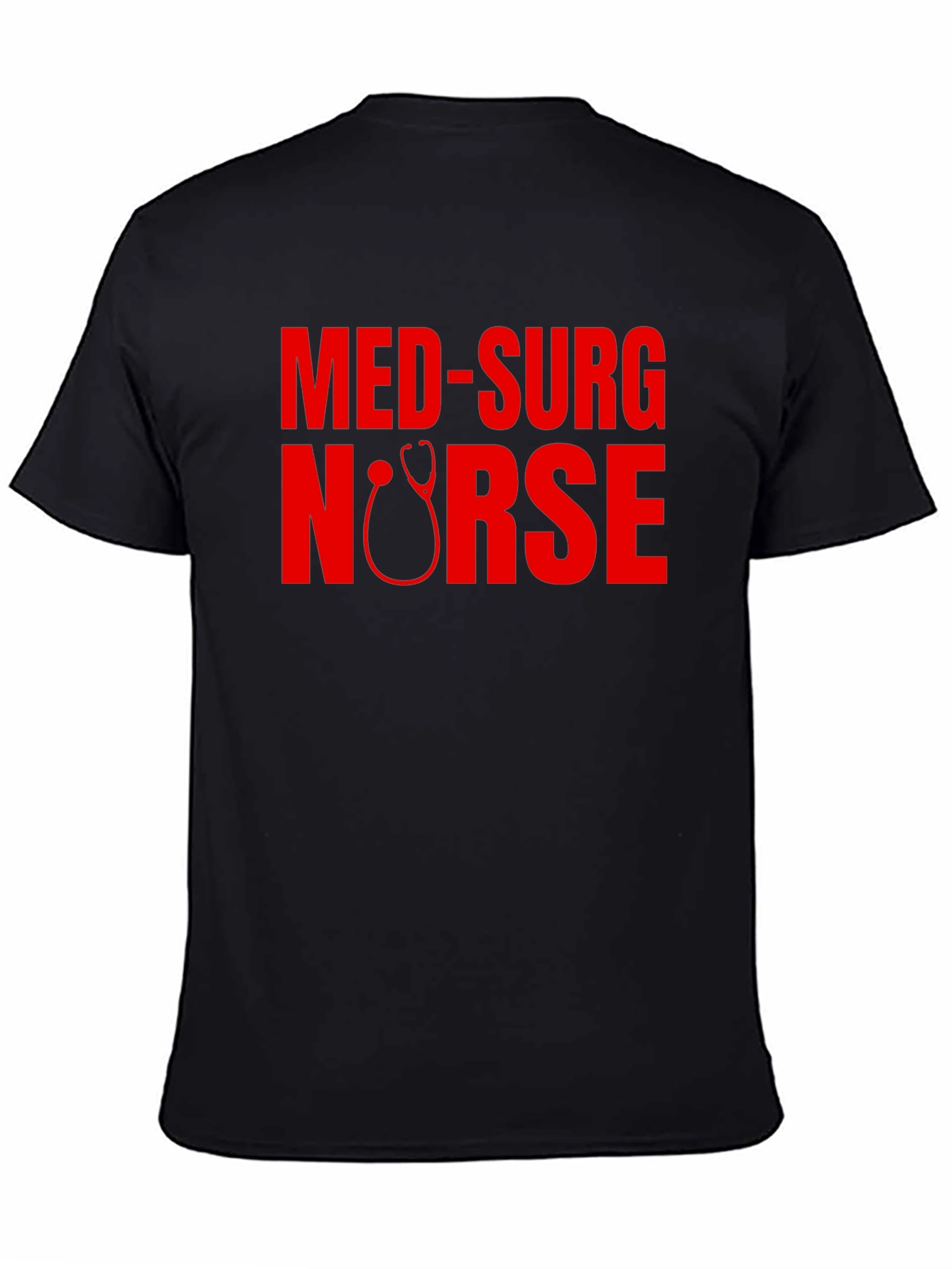 Med-Surg Nurse Stethoscope Graphic Tee - Black