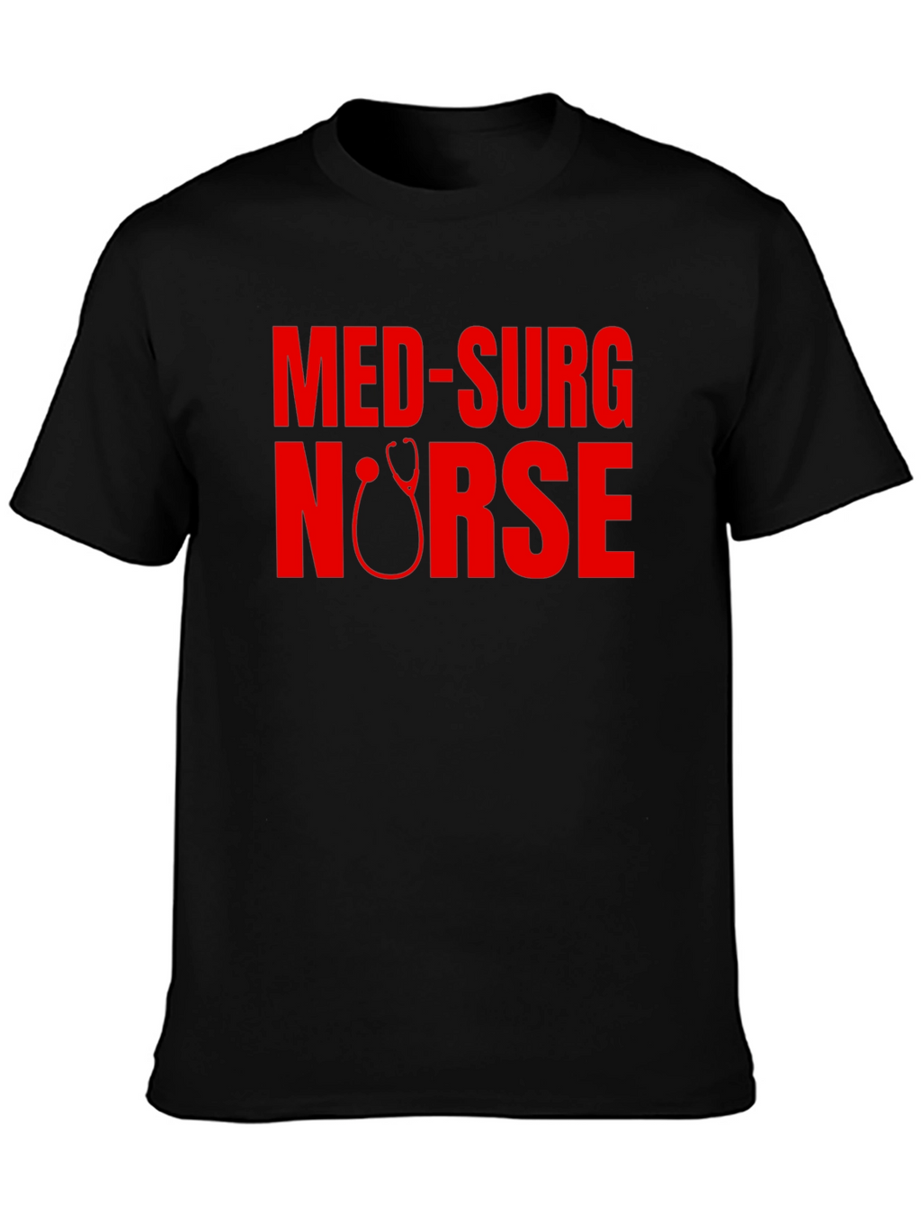 Med-Surg Nurse Stethoscope Graphic Tee - Black