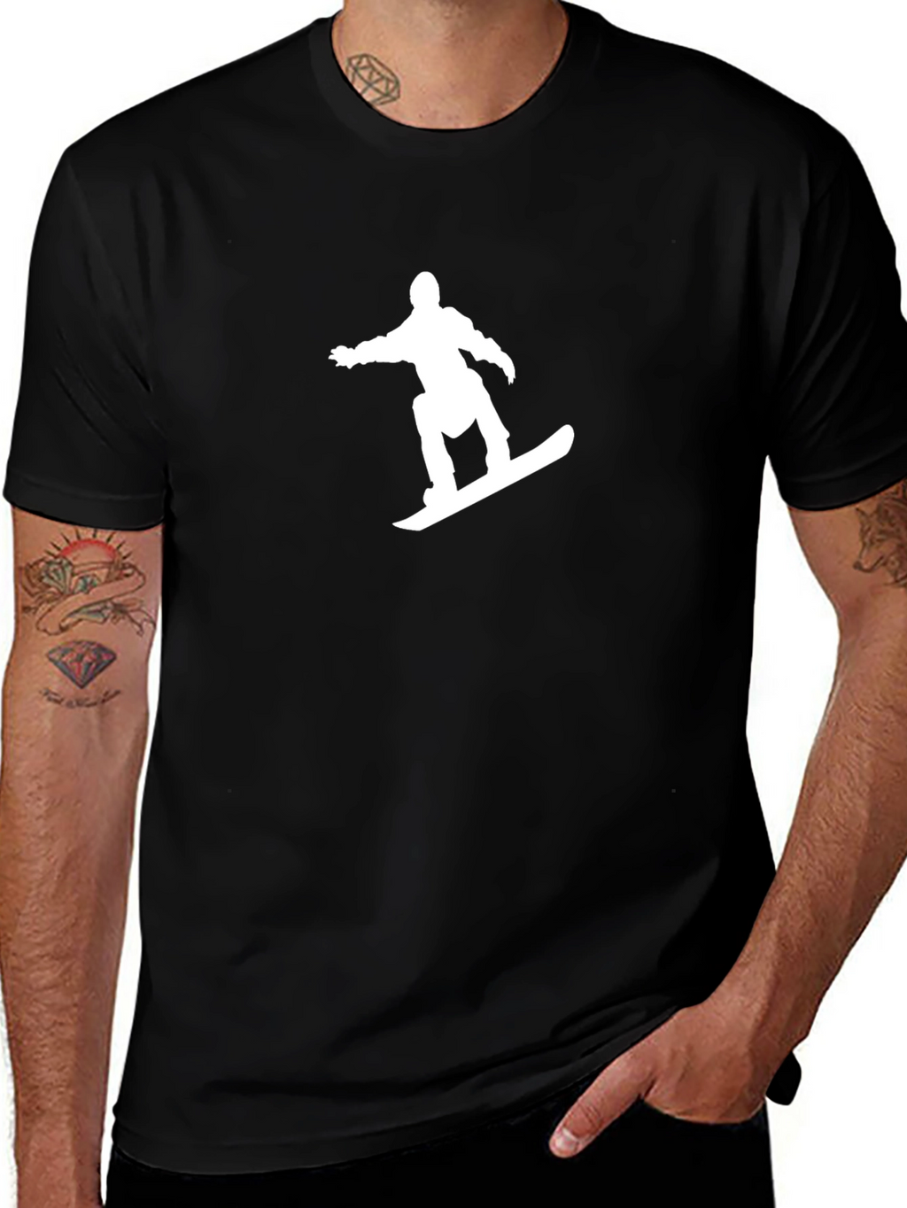 Black Snowboarder Graphic Tee - Cool & Casual