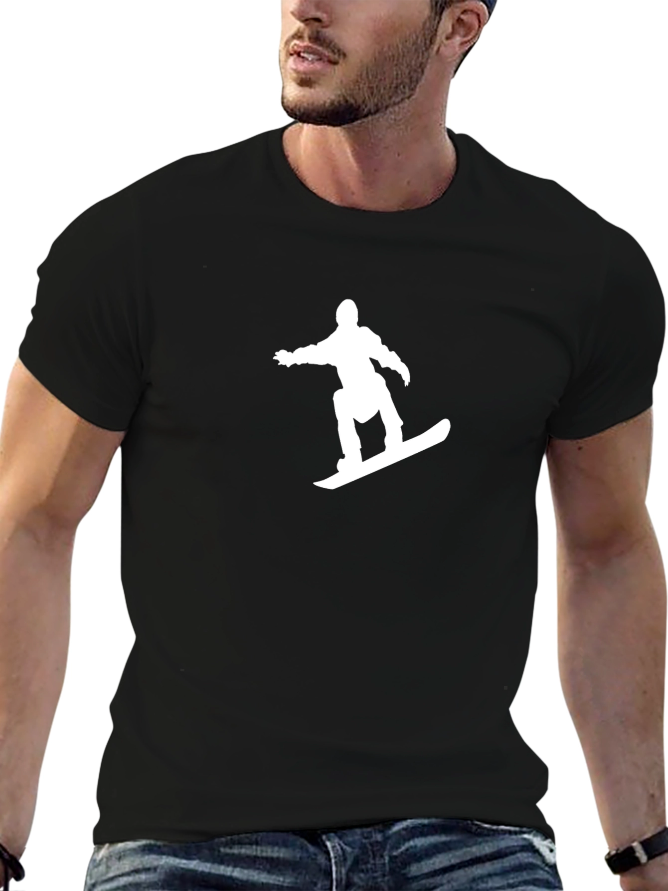 Black Snowboarder Graphic Tee - Cool & Casual