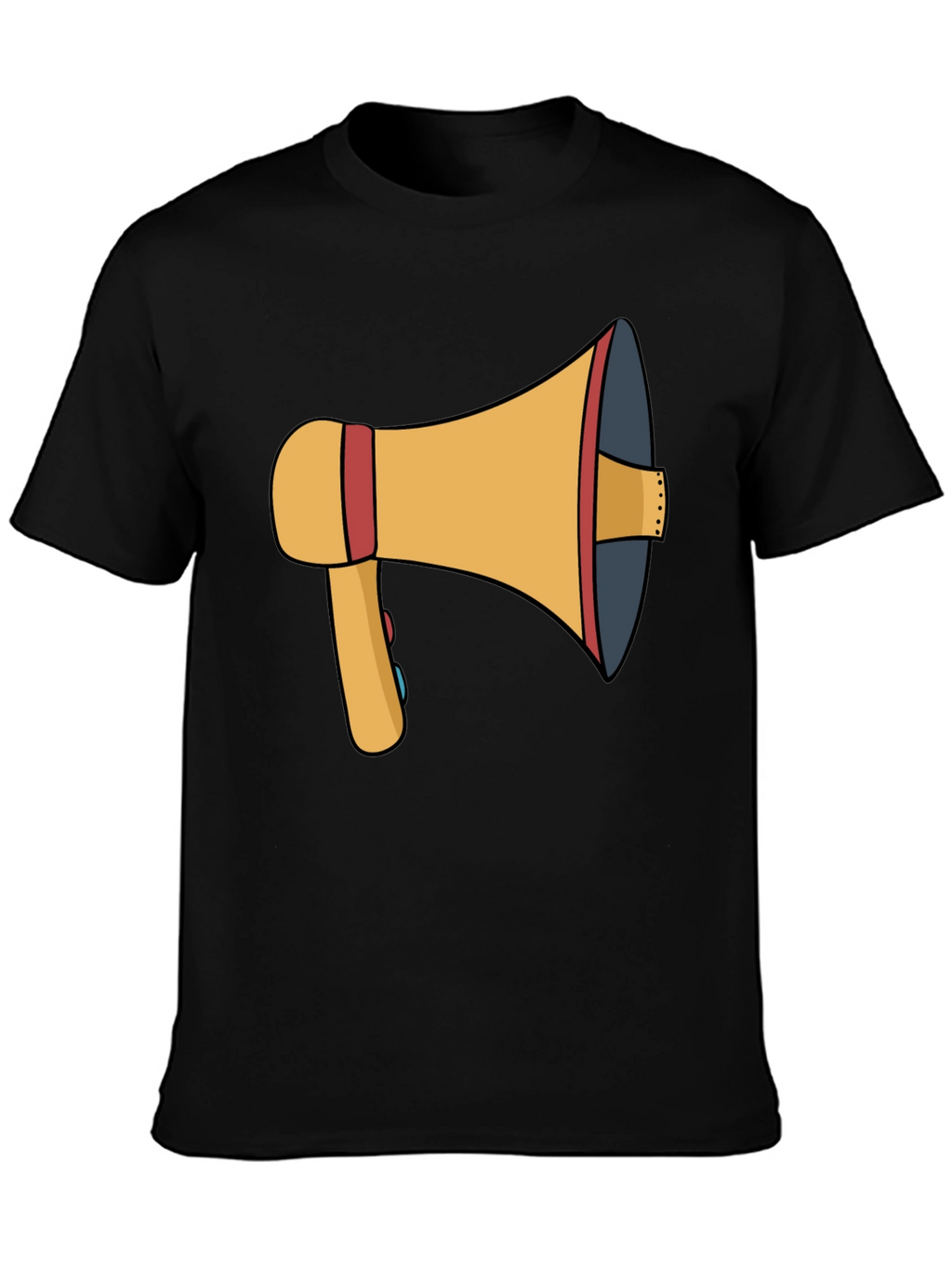 Megaphone Graphic Tee - Black Cotton T-Shirt