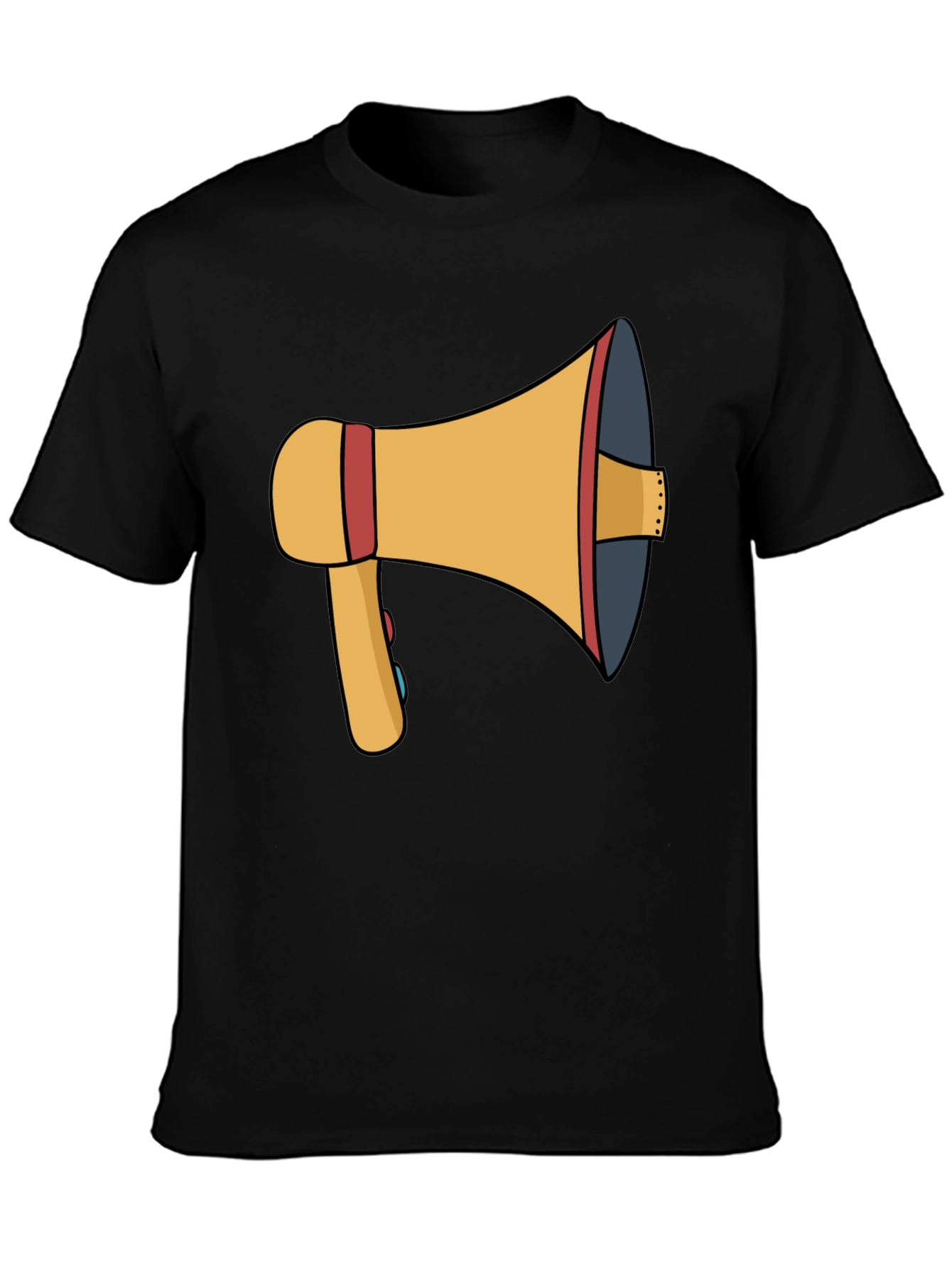 Megaphone Graphic Tee - Black Cotton T-Shirt