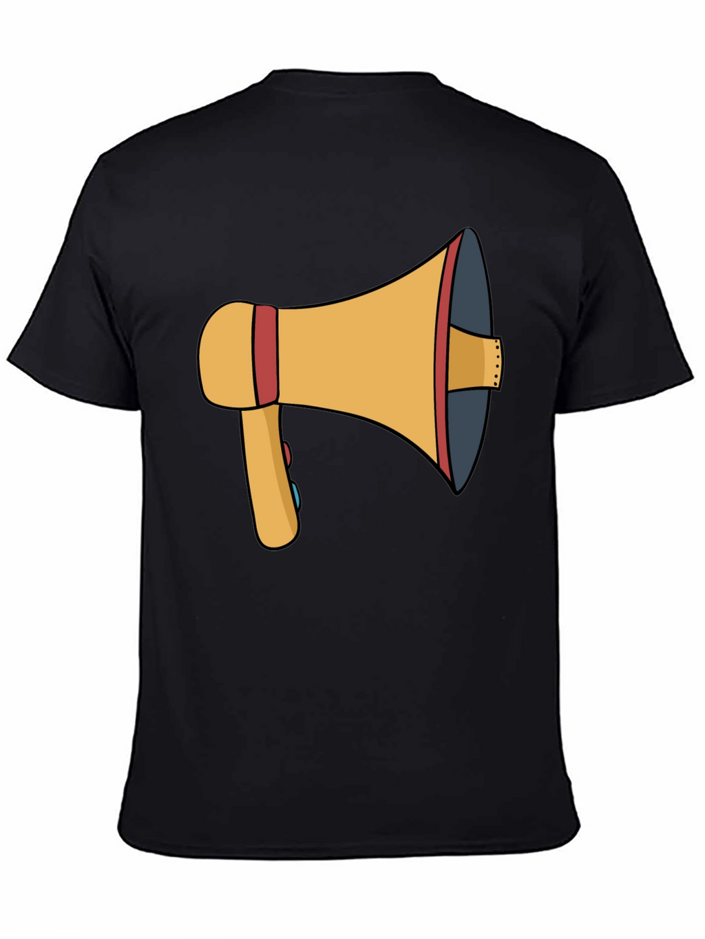 Megaphone Graphic Tee - Black Cotton T-Shirt