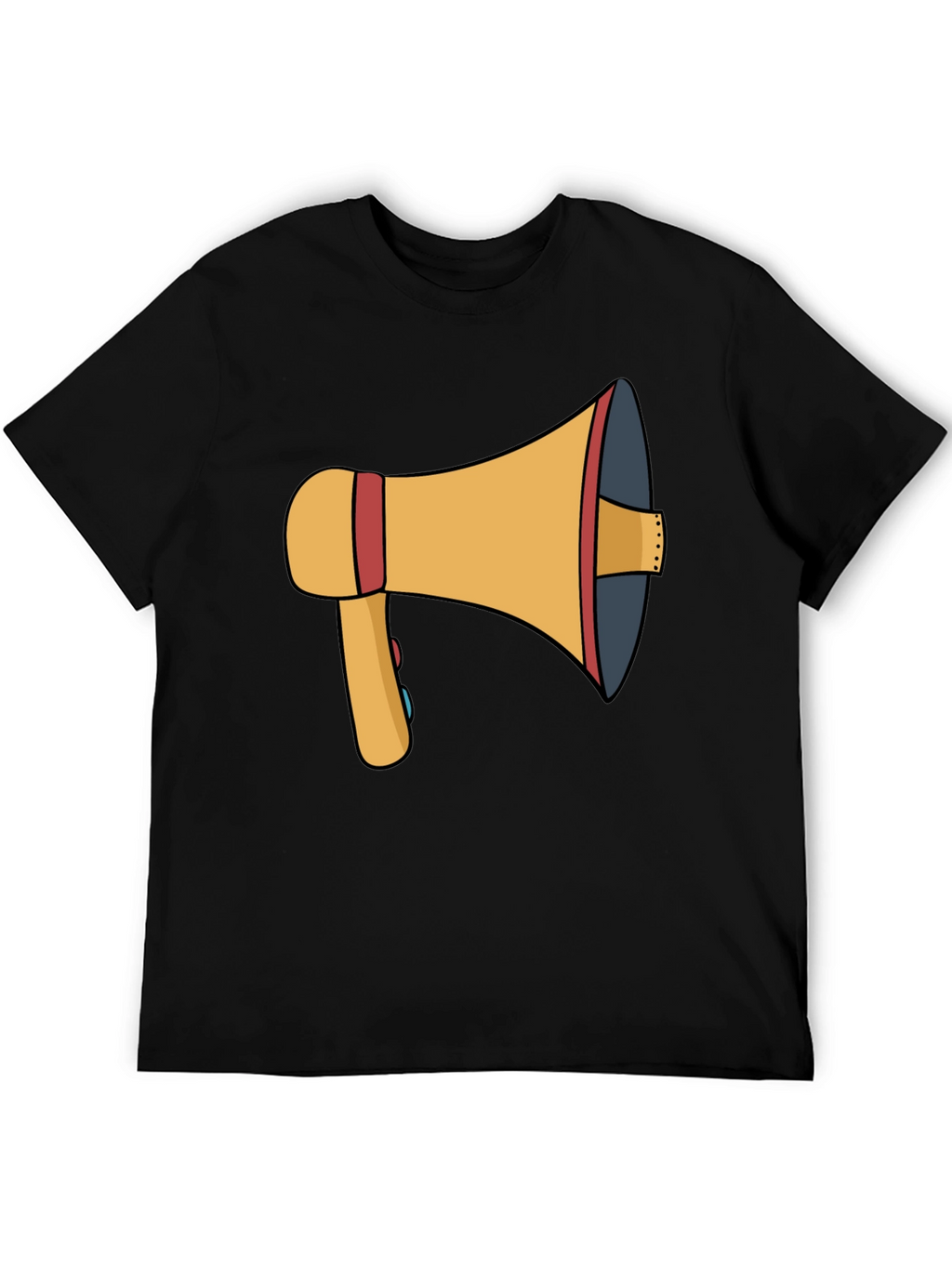 Megaphone Graphic Tee - Black Cotton T-Shirt