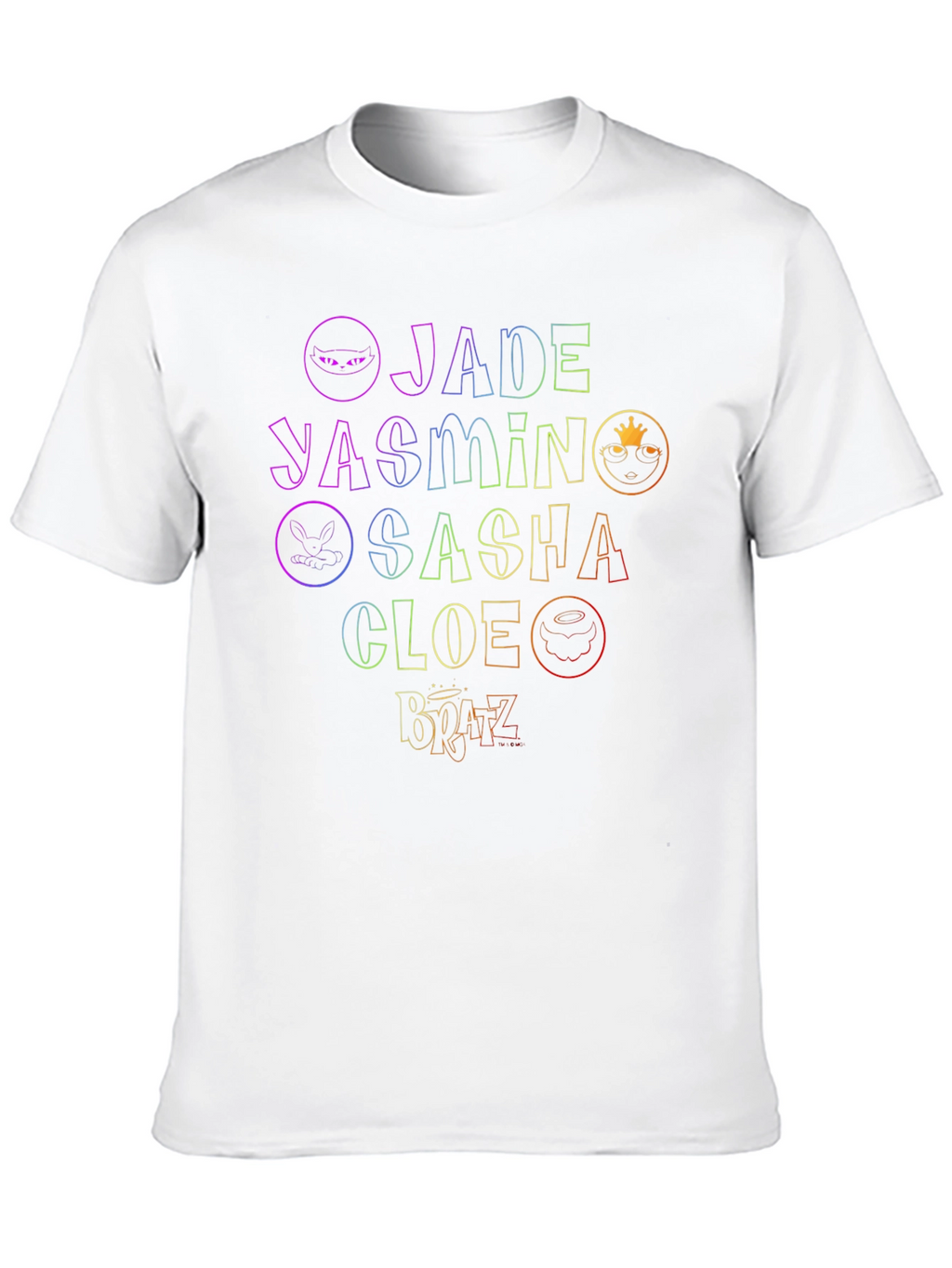 Bratz Names Rainbow Outline Black T-Shirt