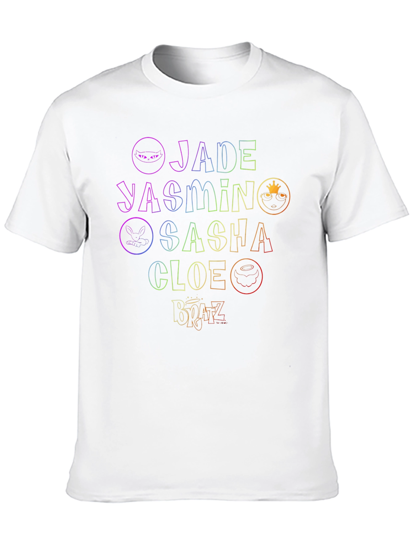 Bratz Names Rainbow Outline Black T-Shirt