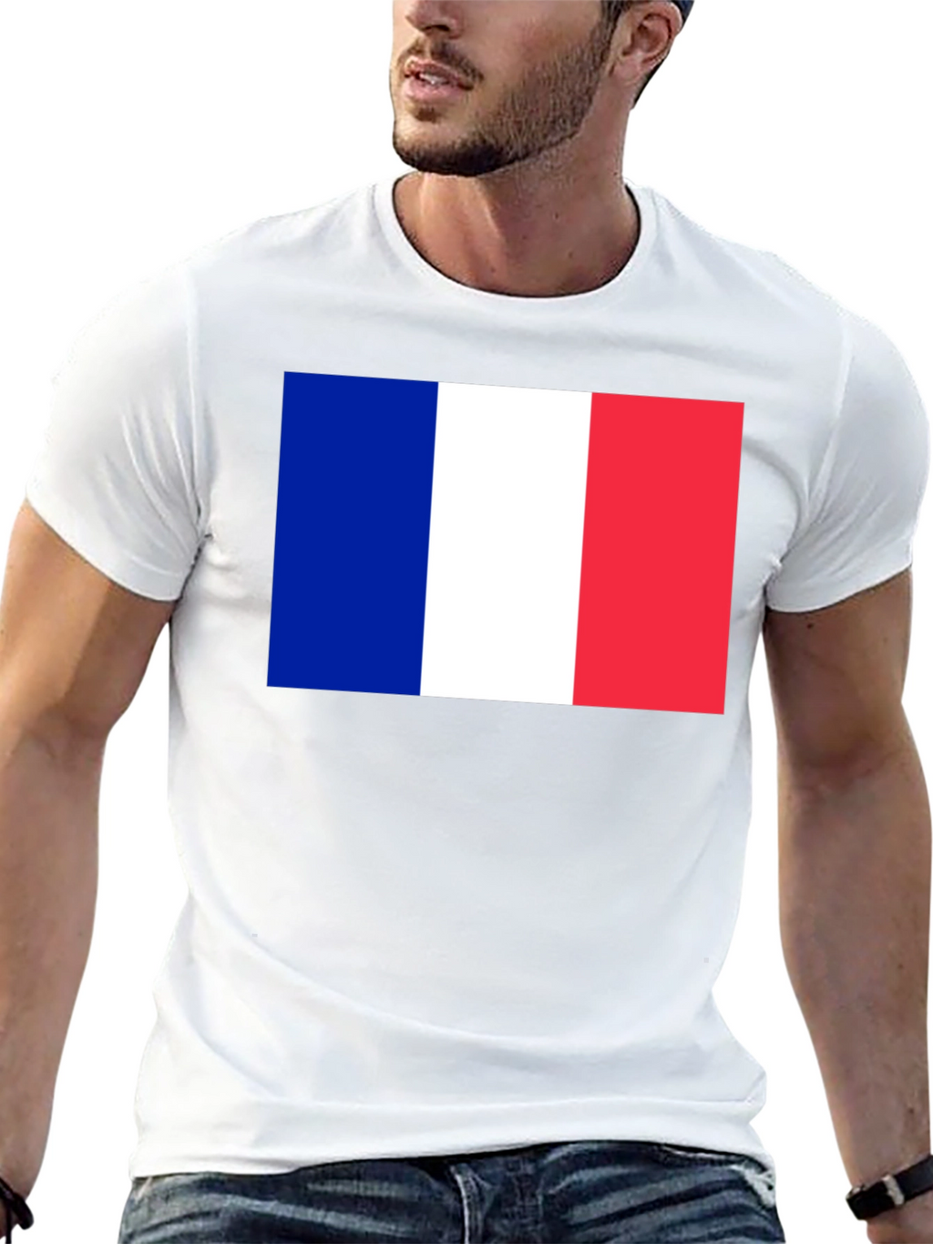 French Flag Graphic T-Shirt - Black