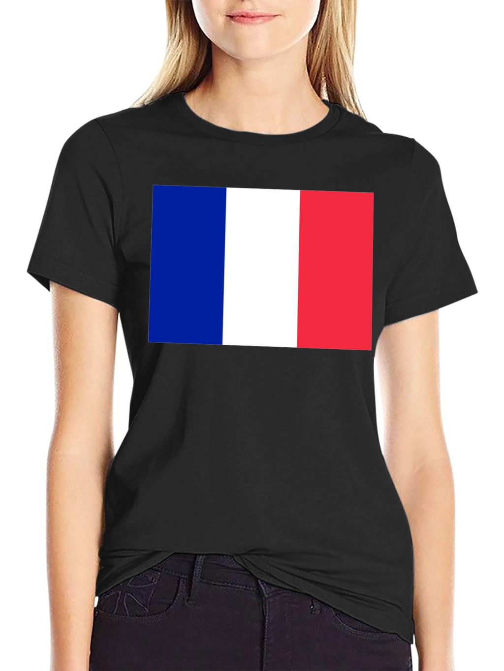 French Flag Graphic T-Shirt - Black