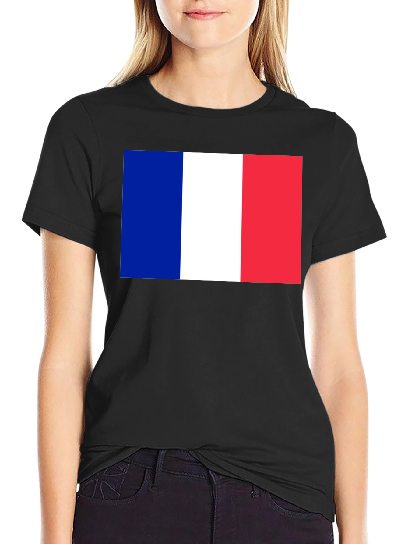 French Flag Graphic T-Shirt - Black