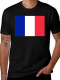French Flag Graphic T-Shirt - Black