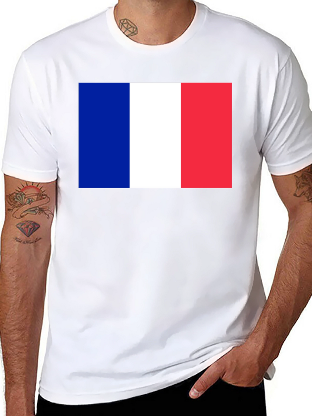 French Flag Graphic T-Shirt - Black