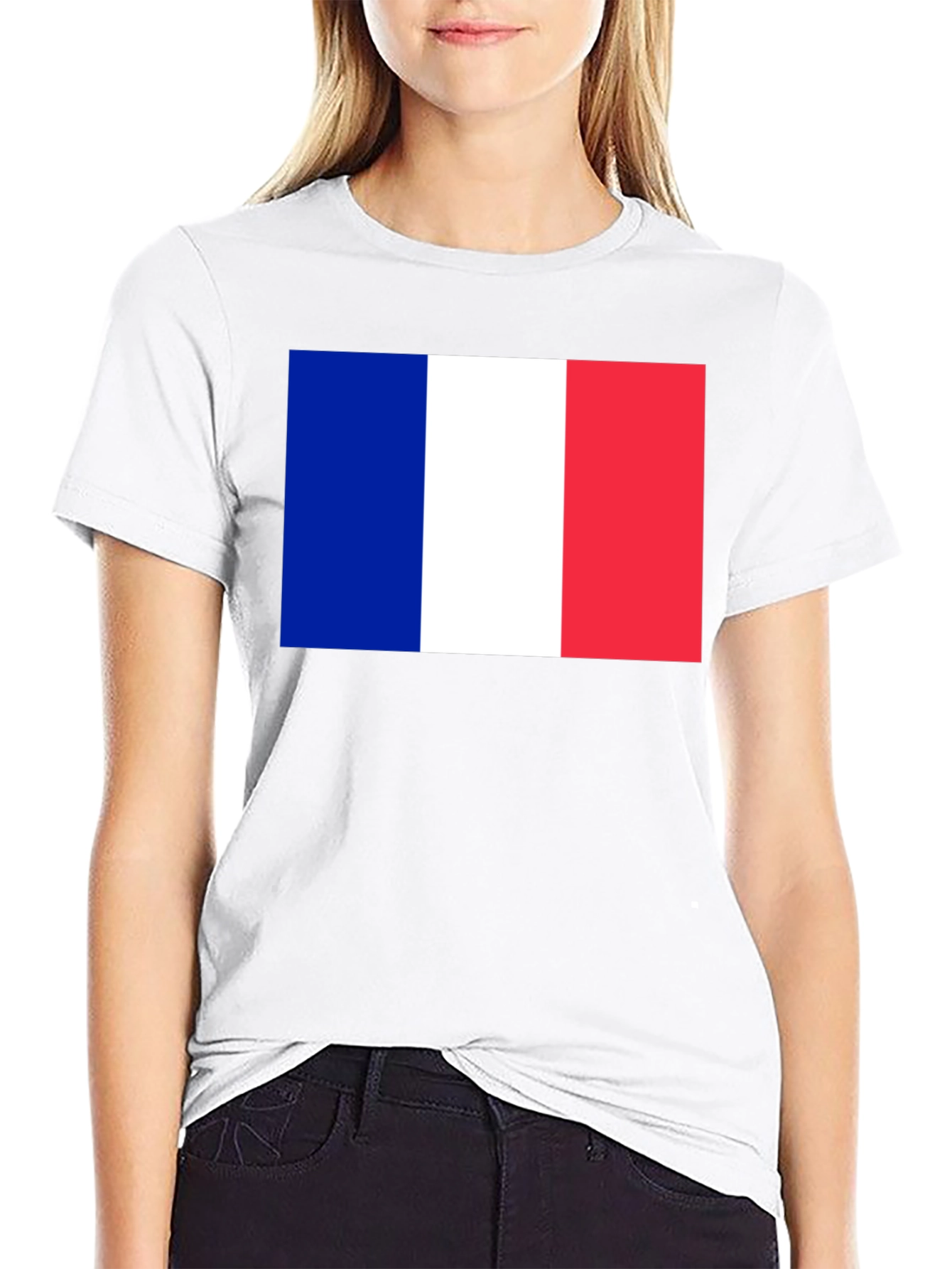 French Flag Graphic T-Shirt - Black