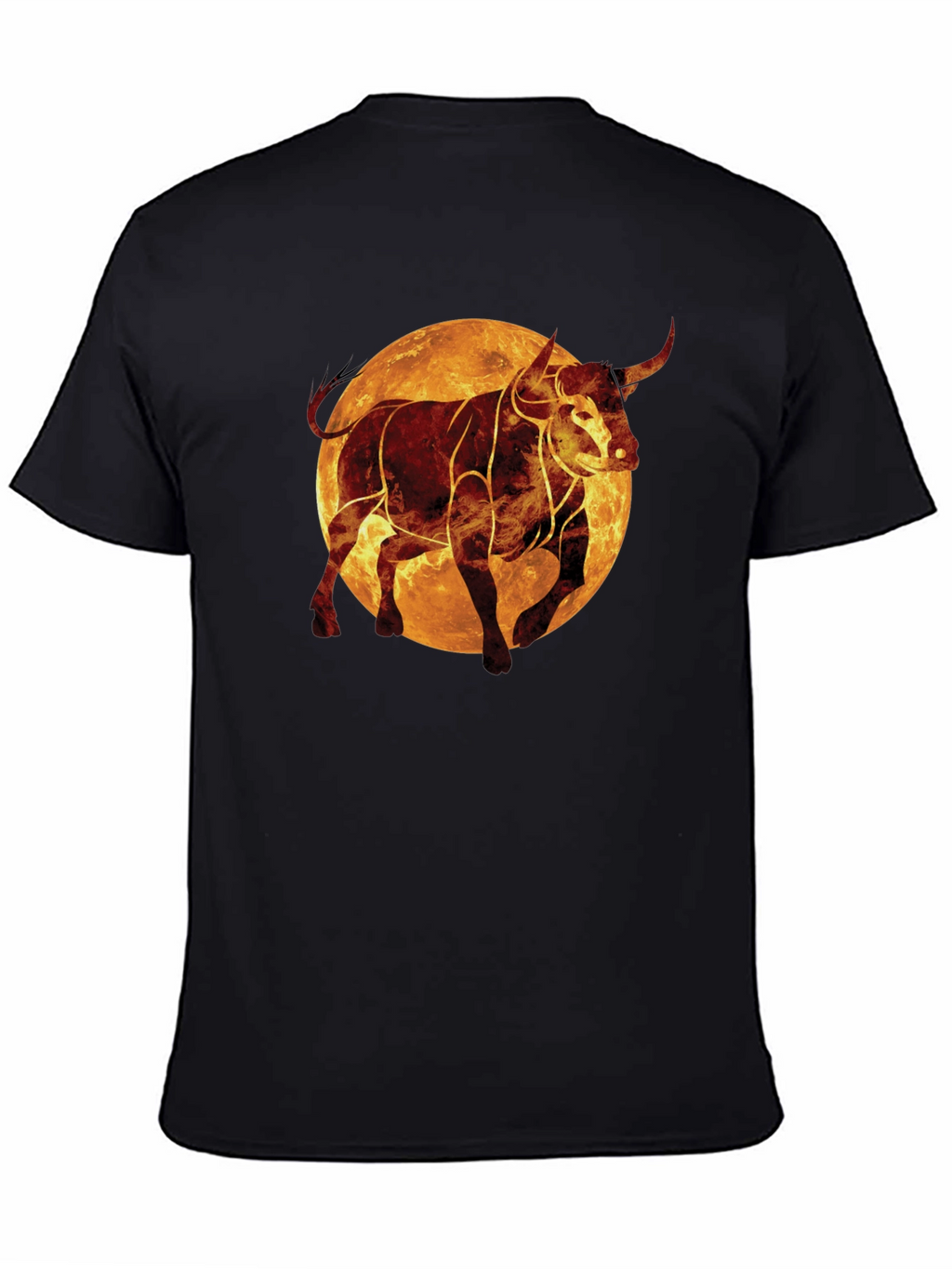 Fiery Bull Graphic Tee - Black