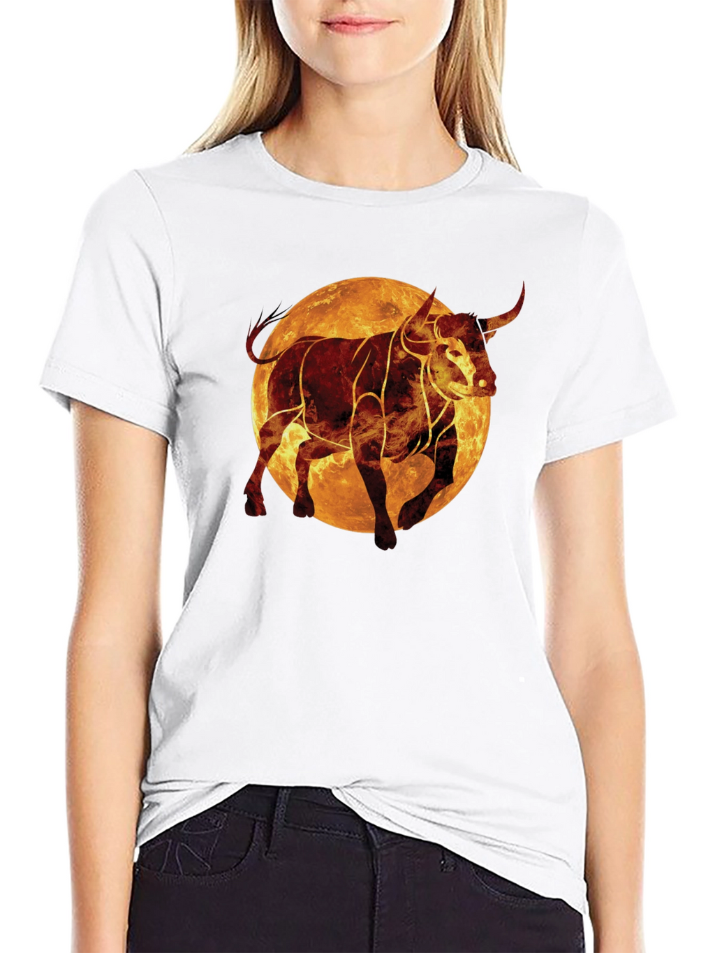 Fiery Bull Graphic Tee - Black