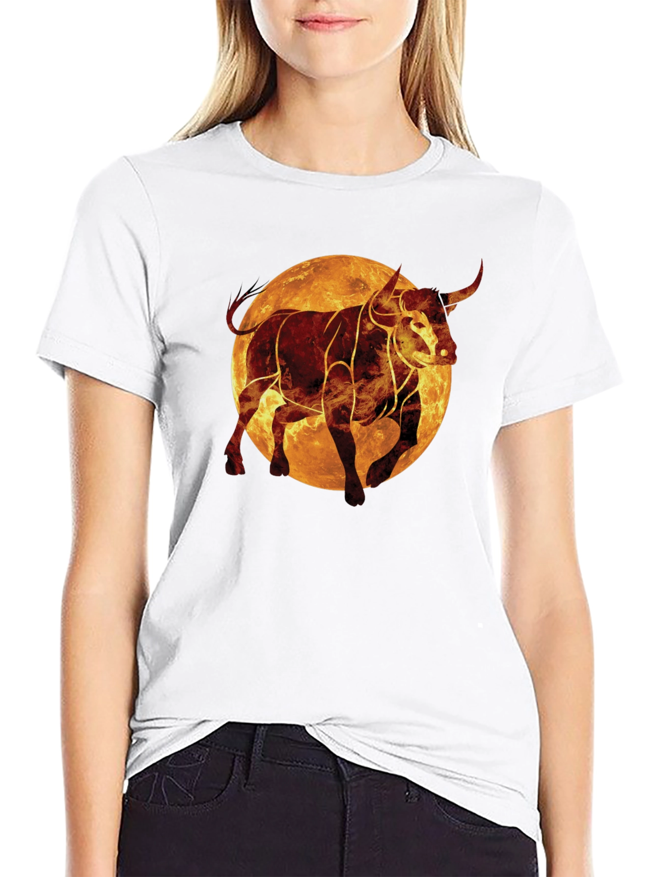 Fiery Bull Graphic Tee - Black