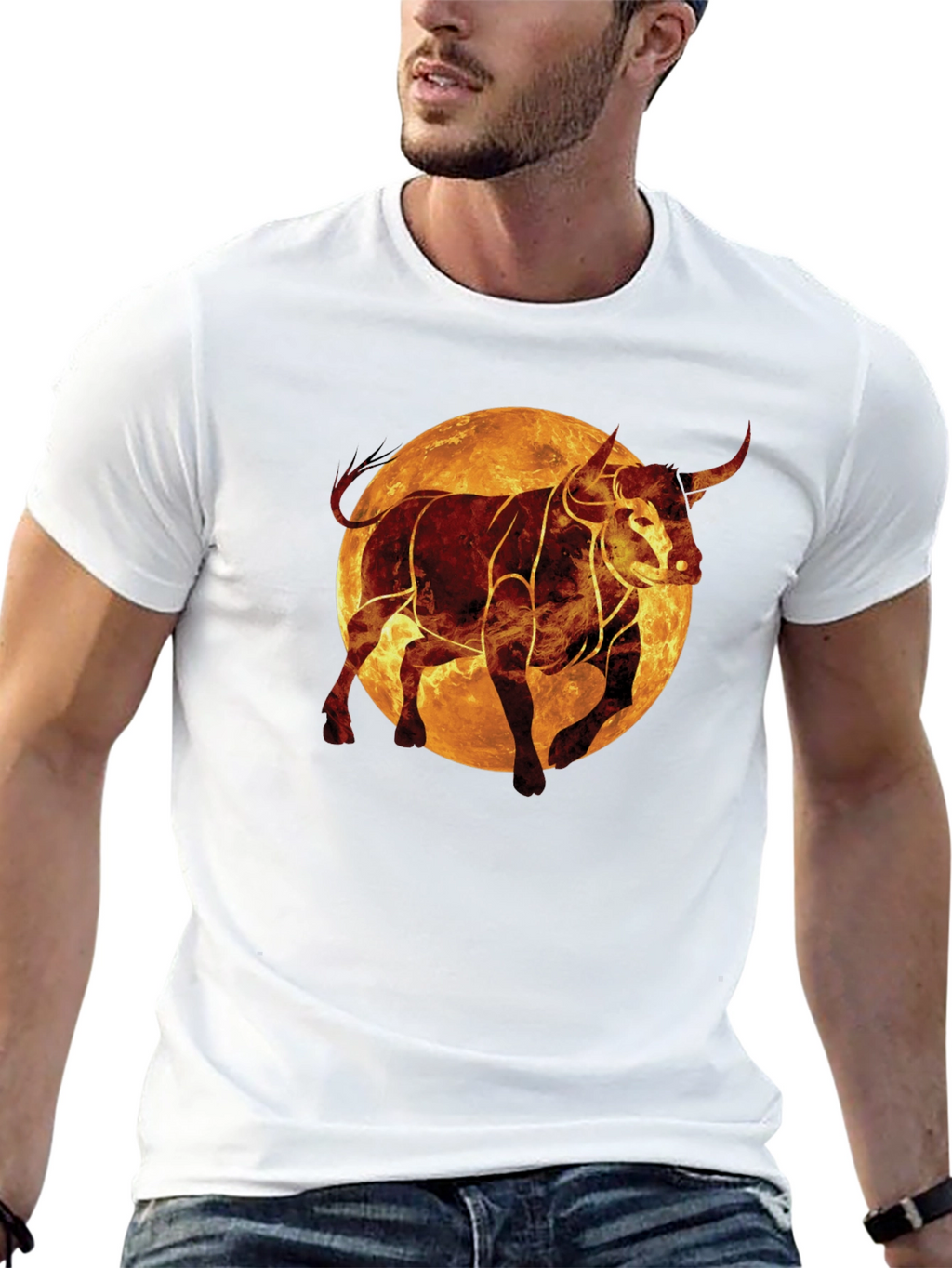 Fiery Bull Graphic Tee - Black